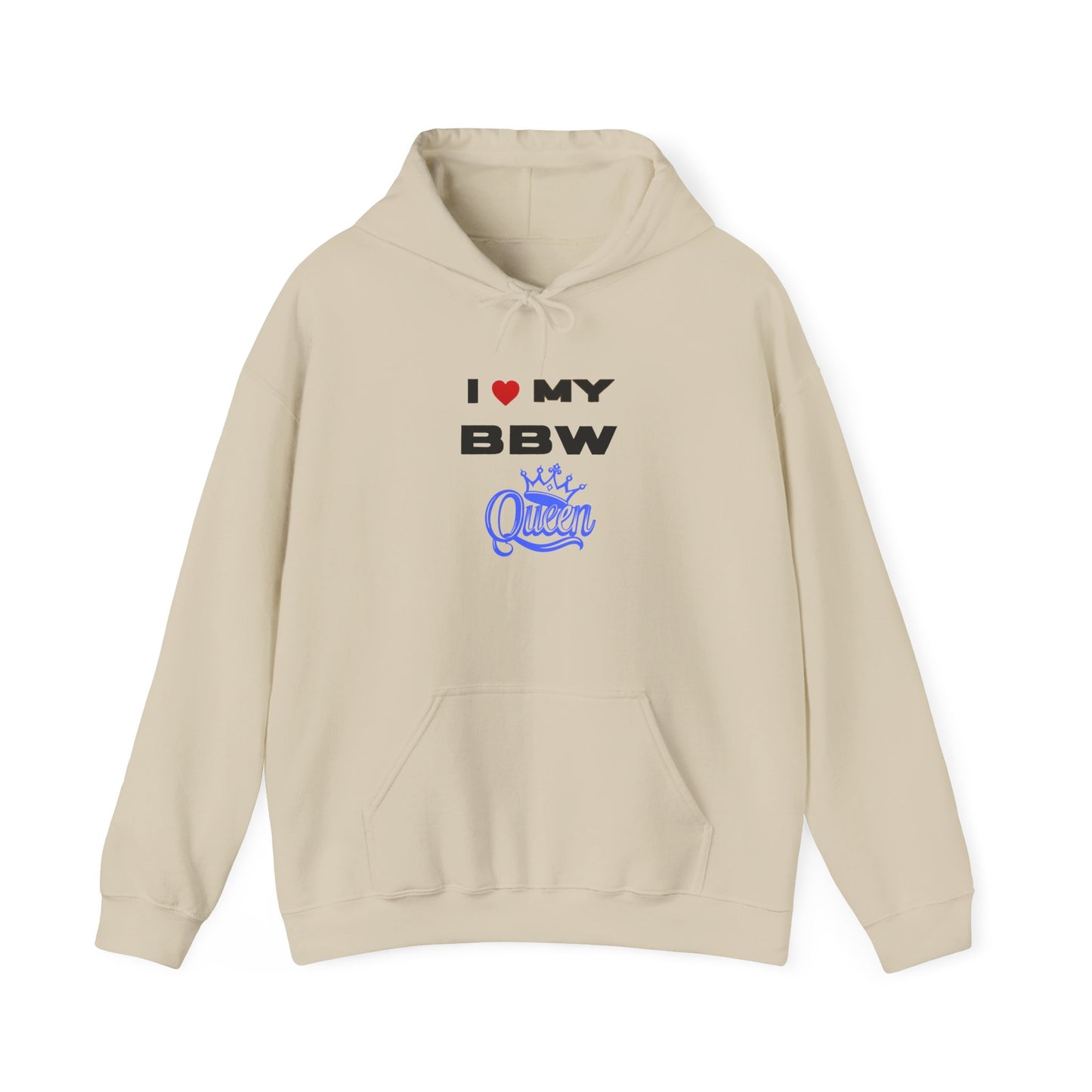 I Love My BBW Queen Hoodie, Cozy Sweatshirt for Plus-Size Pride, Gift for Her, Casual Wear, Women’s Fashion