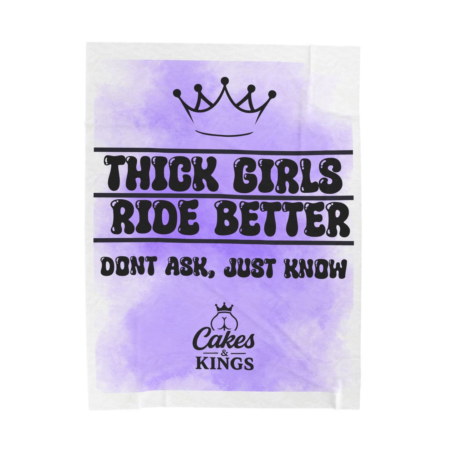 Thick Girls Ride Better Velveteen Blanket, Cozy Home Decor, Gift for Her, Inspirational Blanket, Fun Bedroom Accessory