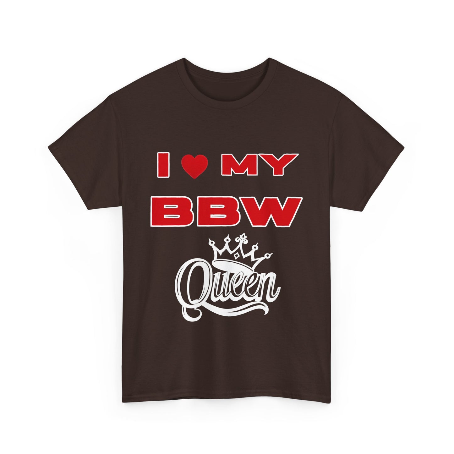 Unisex Heavy Cotton Tee - I My BBW Queen, Plus-Size Pride Shirt, Gift for Her, Casual Wear, Comfortable Tees, Body Positivity Apparel