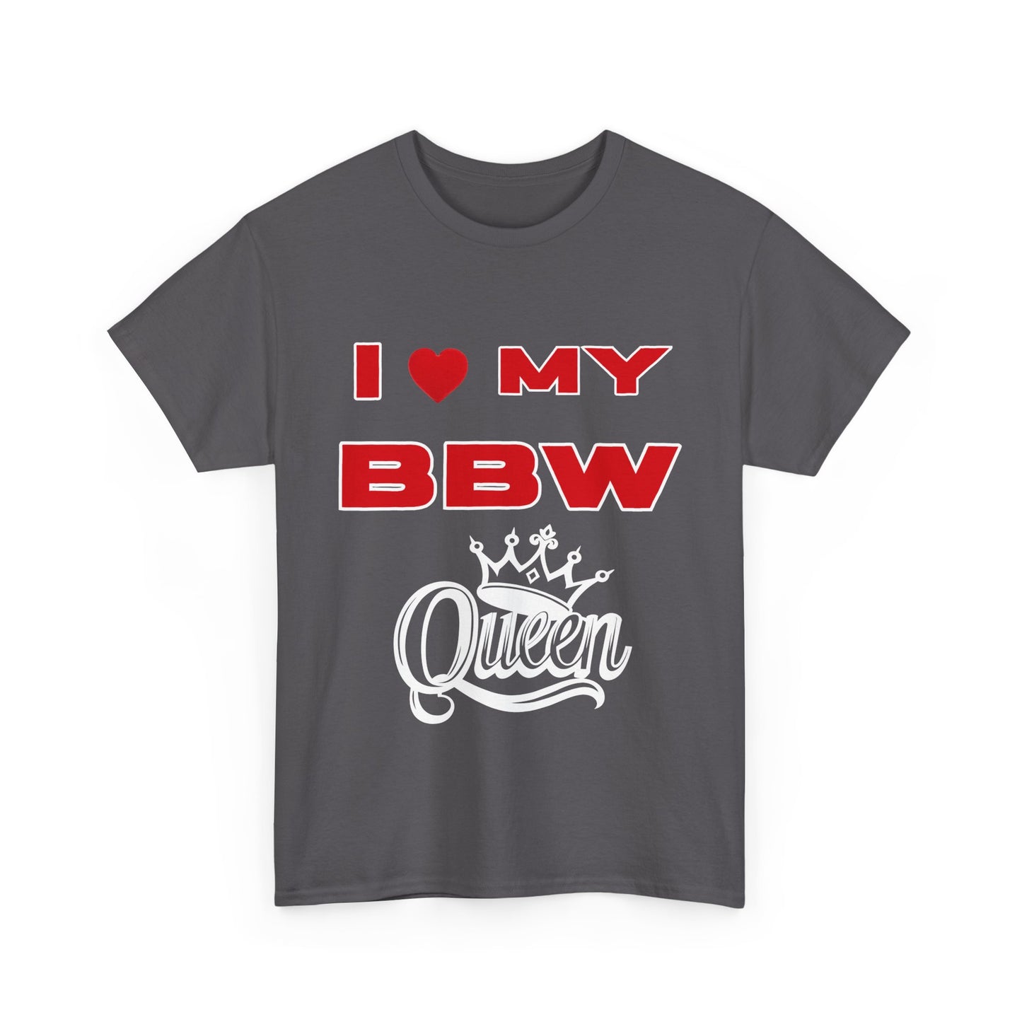 Unisex Heavy Cotton Tee - I My BBW Queen, Plus-Size Pride Shirt, Gift for Her, Casual Wear, Comfortable Tees, Body Positivity Apparel