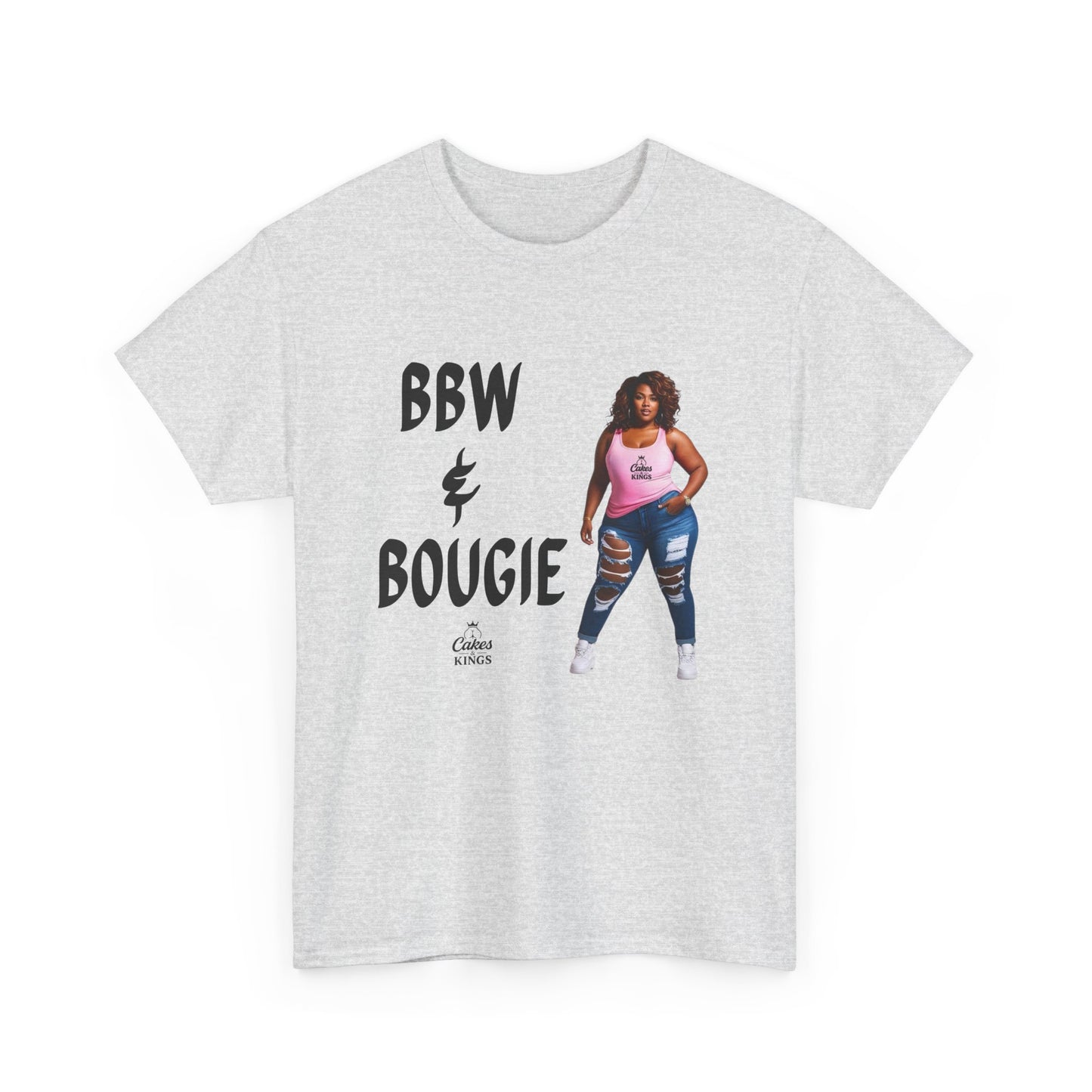 BBW & Bougie Unisex Heavy Cotton Tee for Casual Wear, Chic Confidence Tee, Birthday Gift, Fashion Statement, Self-Love Tee, Everyday Comfort