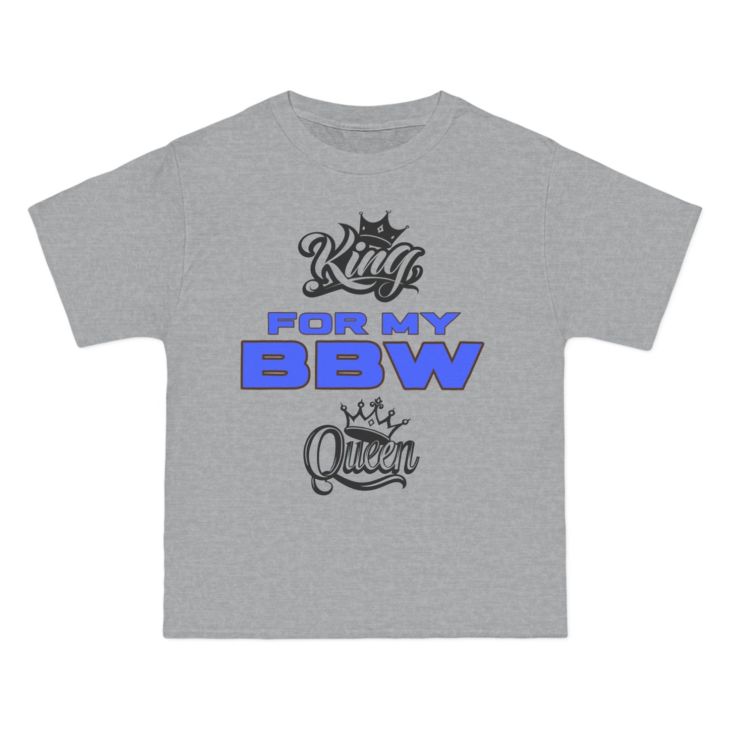 King for My BBW Short-Sleeve T-Shirt, Perfect Gift for Him, Plus-Size Lover Tee, Anniversary Present, Couple's Matching Outfits