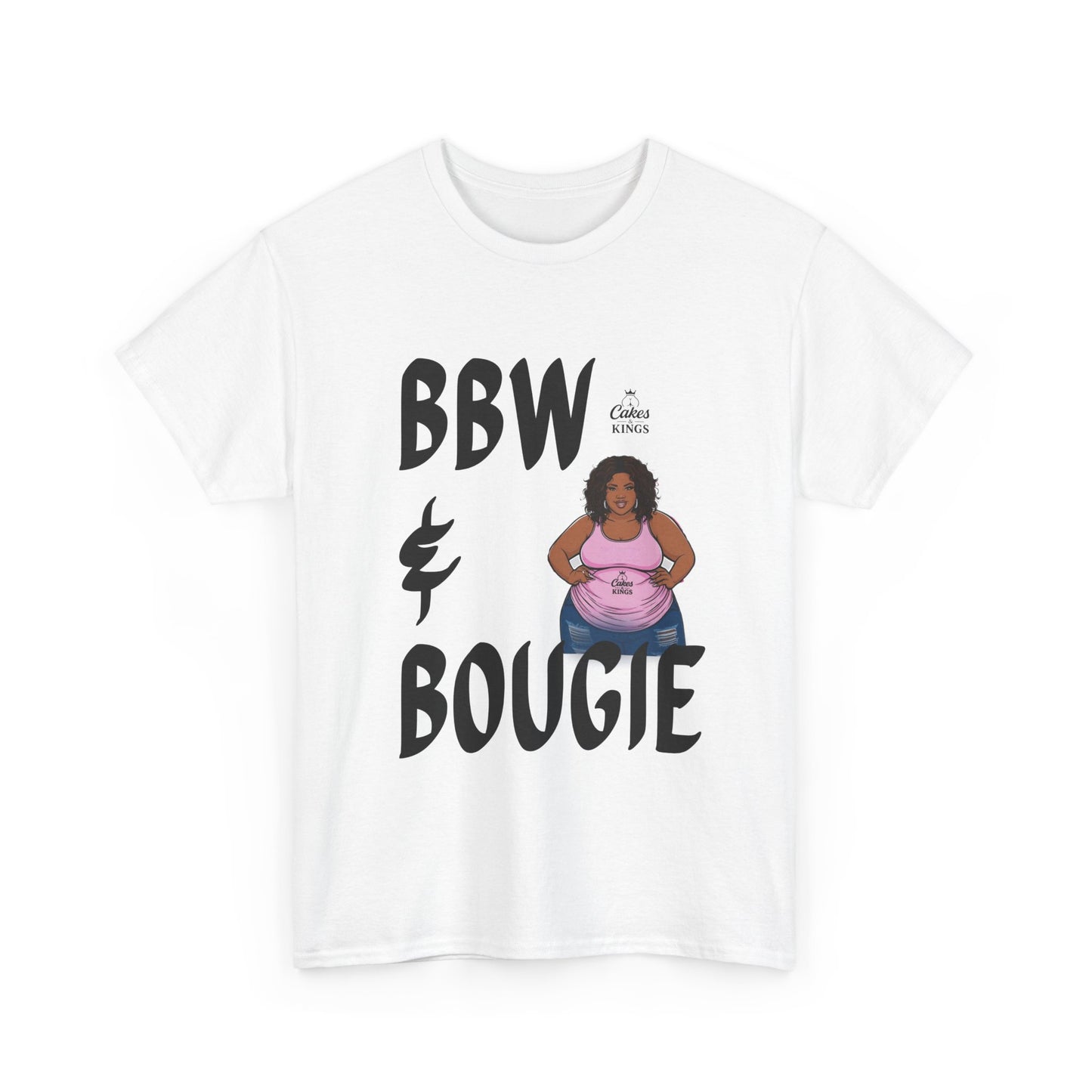 BBW & Bougie Unisex Heavy Cotton Tee, Plus Size Love Shirt, Body Positivity Tee, Gift for Her, Casual Wear, Trendy Fashion