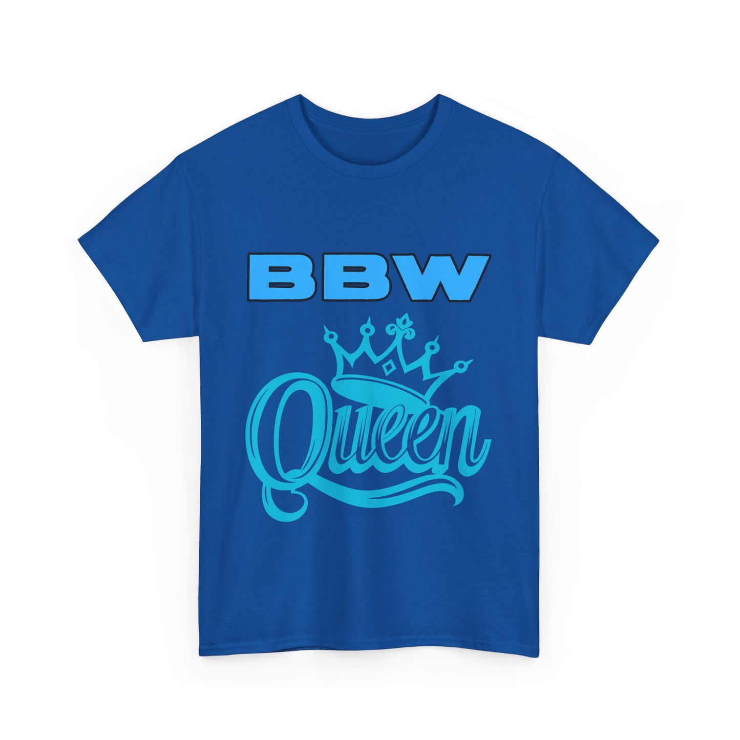 BBW Queen Unisex Heavy Cotton Tee, Plus Size Fashion, Birthday Gift, Self-Love Shirt, Body Positive Apparel, Everyday Wear