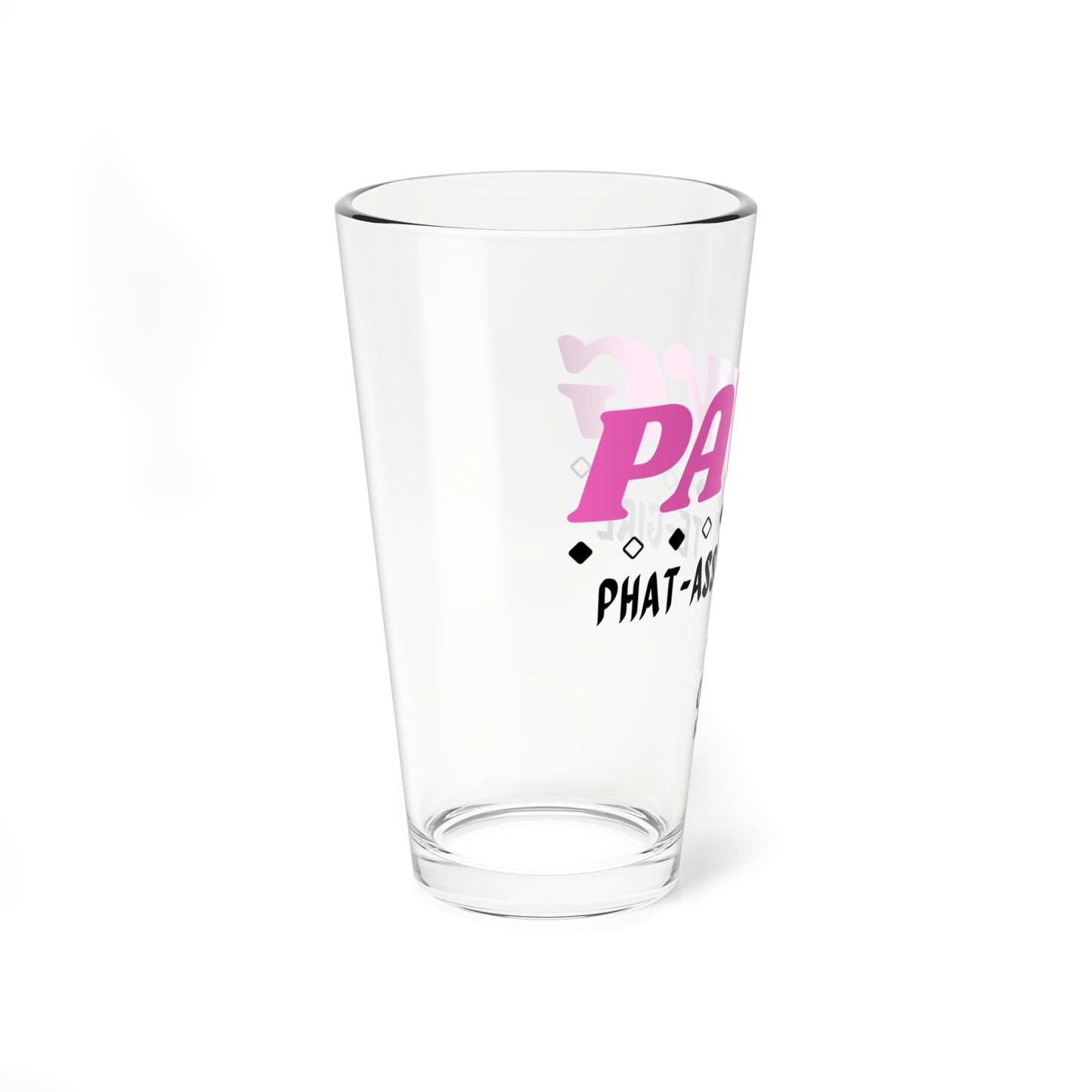 PAWG - Phatt Ass White Girl - Funny Mixing Glass, 16oz Drinking Glass, Gift for Friends, Pink Pawg Design