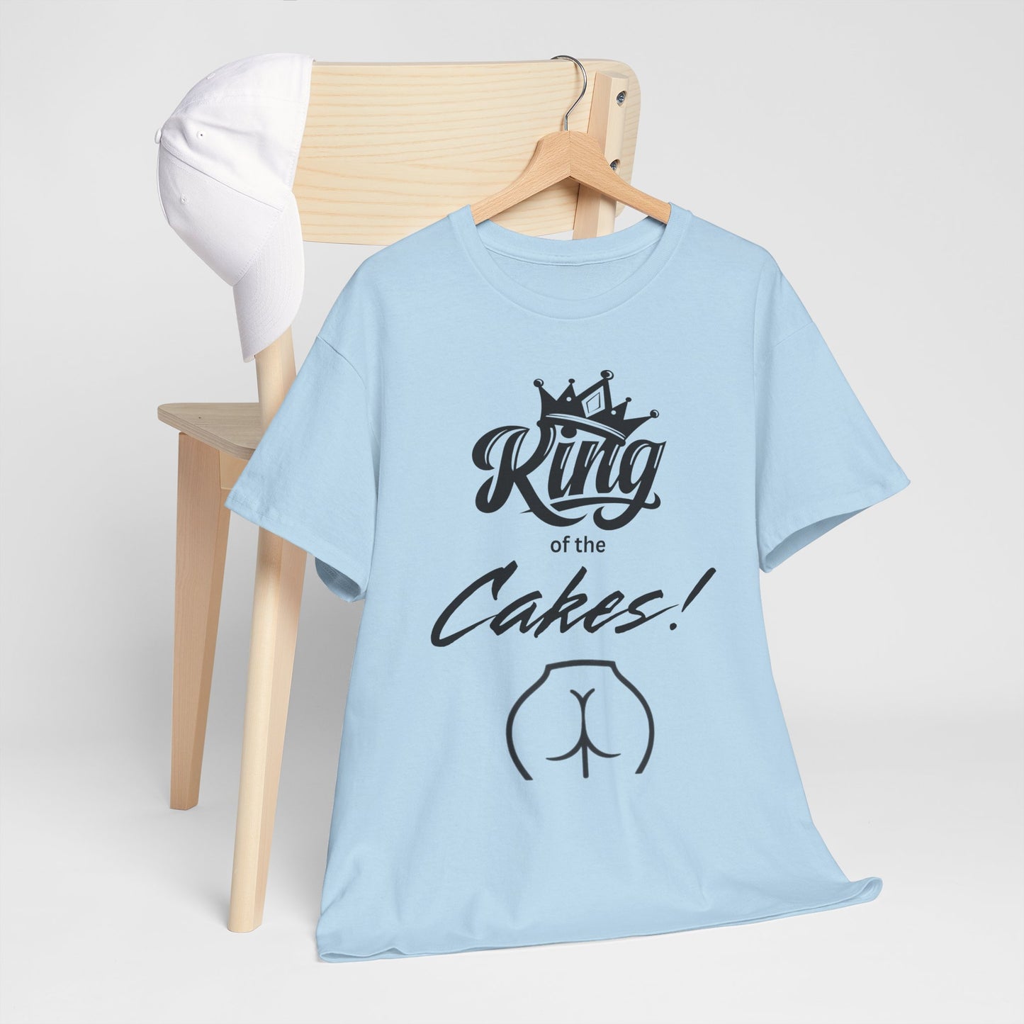 King of Cakes Funny Unisex Heavy Cotton Tee, Humor Shirt, Baking Gift, Birthday Celebration, Foodie T-Shirt, Casual Wear, Comfy Cotton Top
