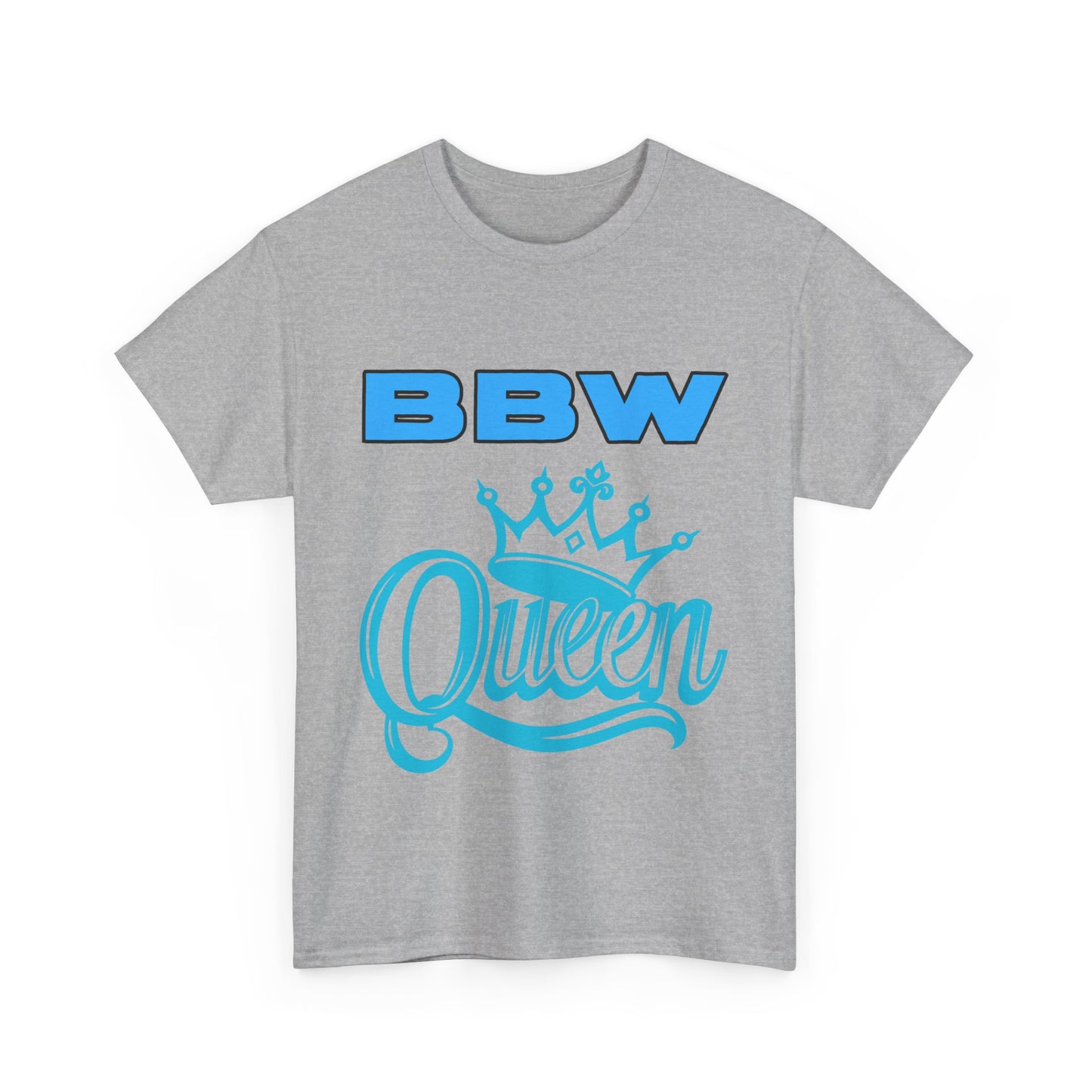BBW Queen Unisex Heavy Cotton Tee | Fun Shirt for BBW Lovers, Gift for Foodies, Summer Barbecue, Casual Wear, Birthday Celebration