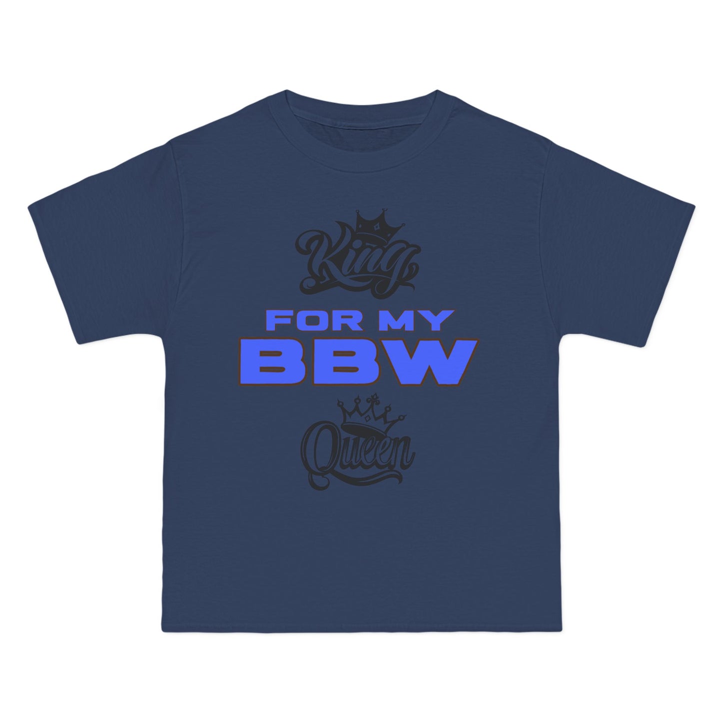 King for My BBW Short-Sleeve T-Shirt, Perfect Gift for Him, Plus-Size Lover Tee, Anniversary Present, Couple's Matching Outfits
