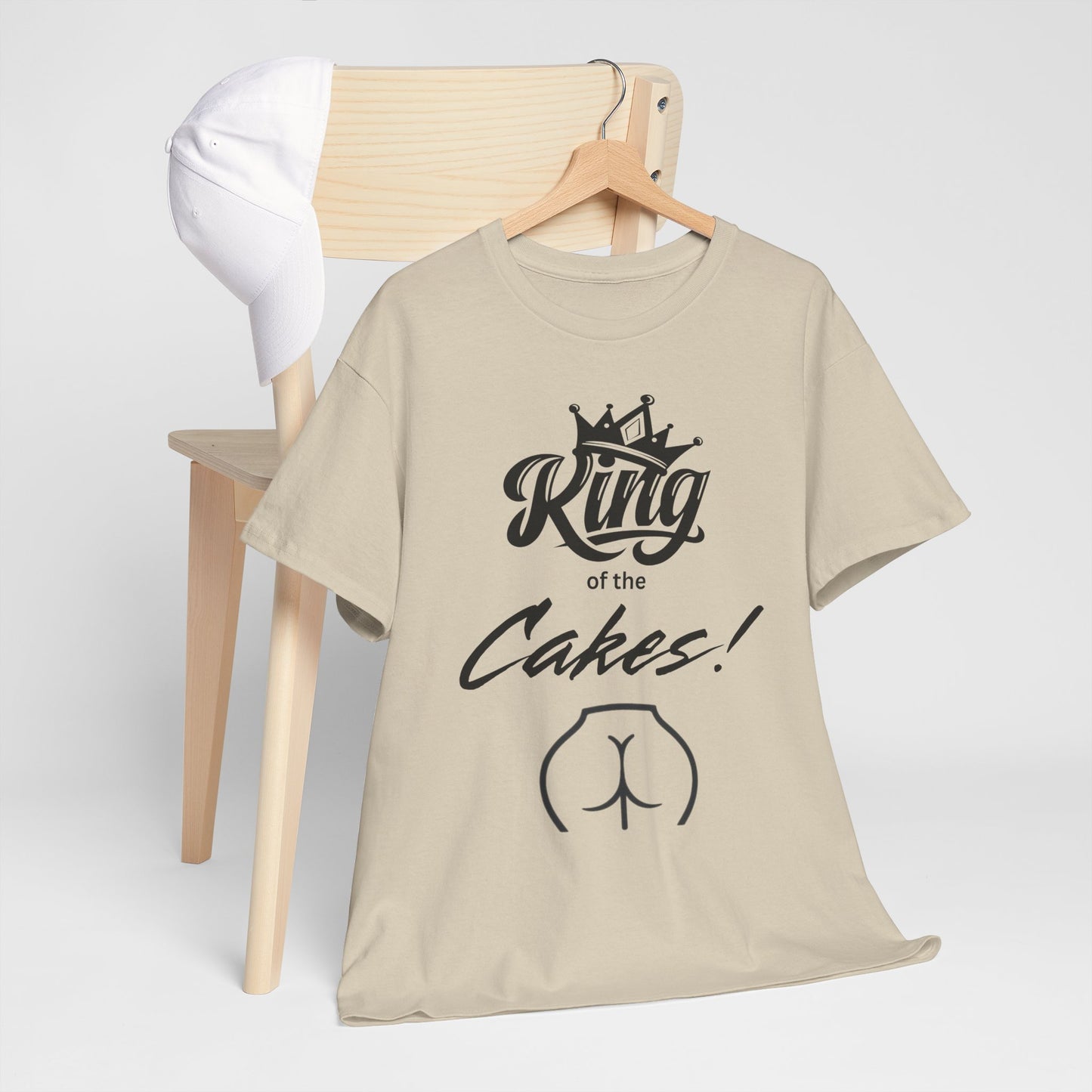 King of Cakes Funny Unisex Heavy Cotton Tee, Humor Shirt, Baking Gift, Birthday Celebration, Foodie T-Shirt, Casual Wear, Comfy Cotton Top