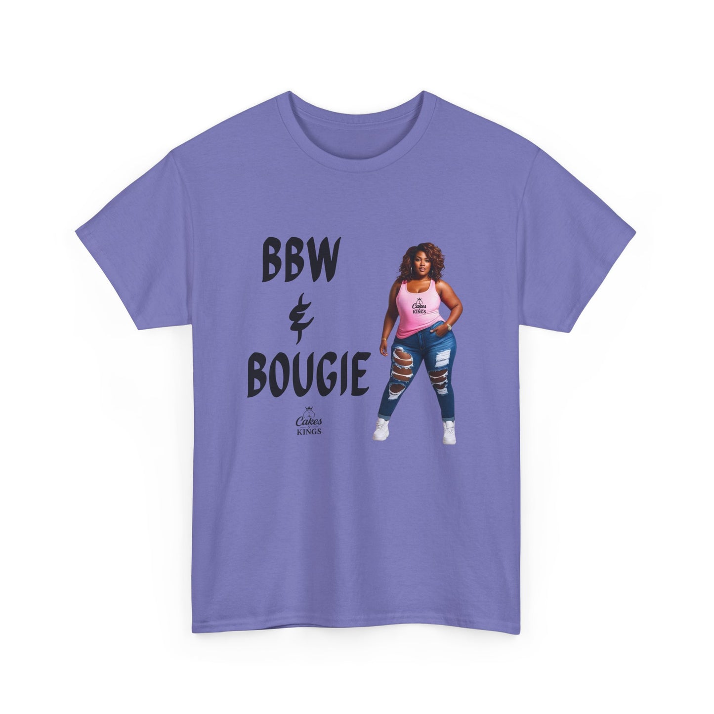 BBW & Bougie Unisex Heavy Cotton Tee for Casual Wear, Chic Confidence Tee, Birthday Gift, Fashion Statement, Self-Love Tee, Everyday Comfort