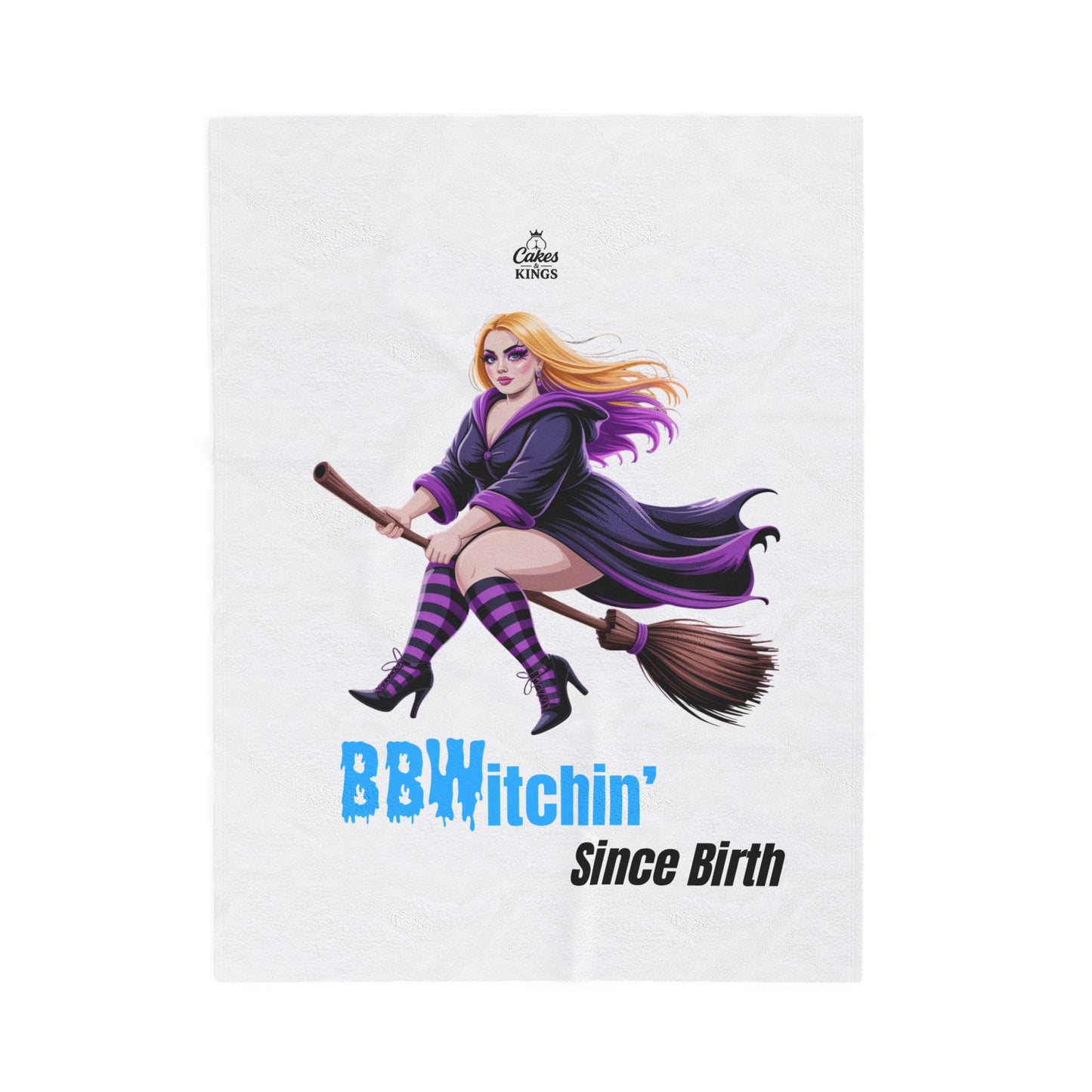 BB(W)itchin' Velveteen Plush Blanket | Cozy Halloween Decor, Witch Gifts, Soft Blanket, Fall Home Throw, Birthday Present, BBW