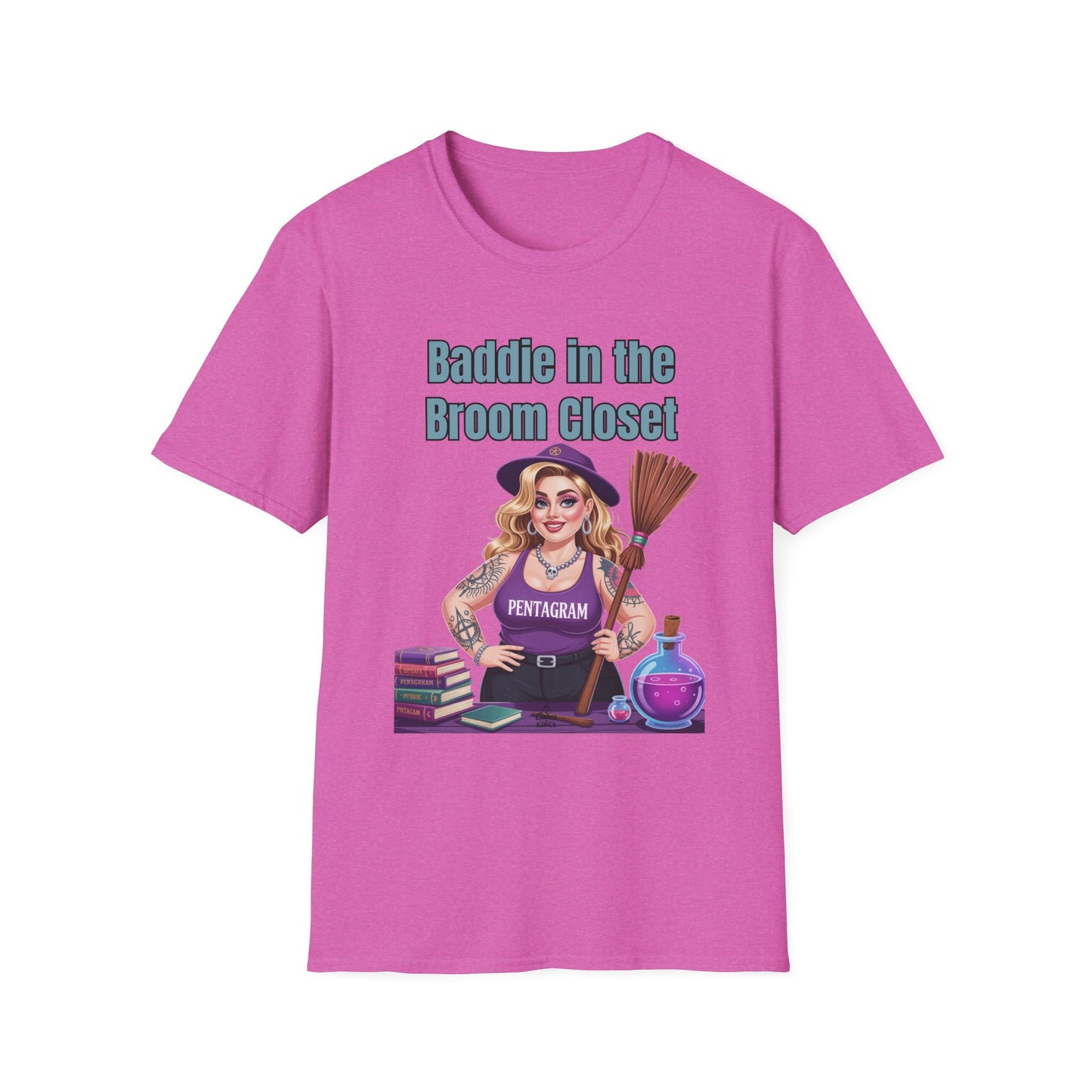 Baddie in the Broom Closet T-Shirt, Funny Witch Tee, Halloween Apparel, Gift for Witches, Unisex Graphic Tee