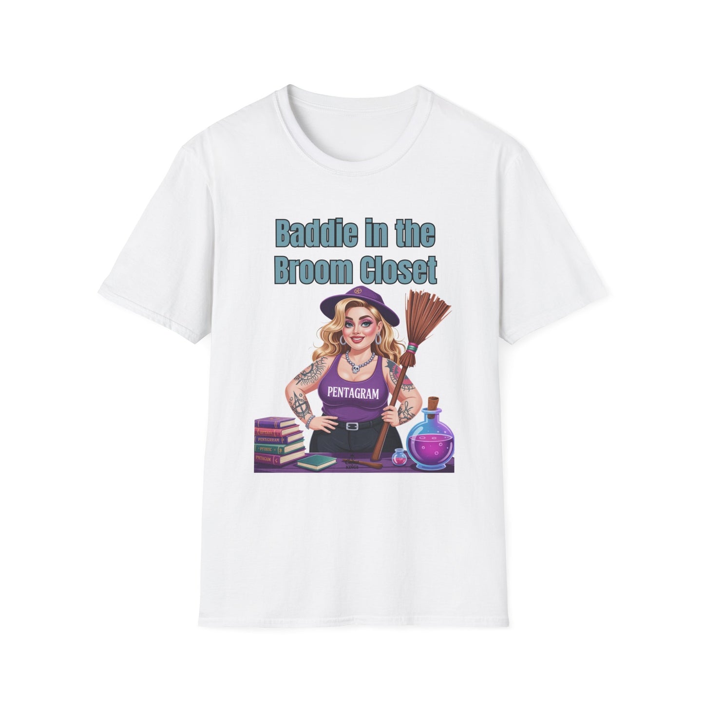 Baddie in the Broom Closet T-Shirt, Funny Witch Tee, Halloween Apparel, Gift for Witches, Unisex Graphic Tee