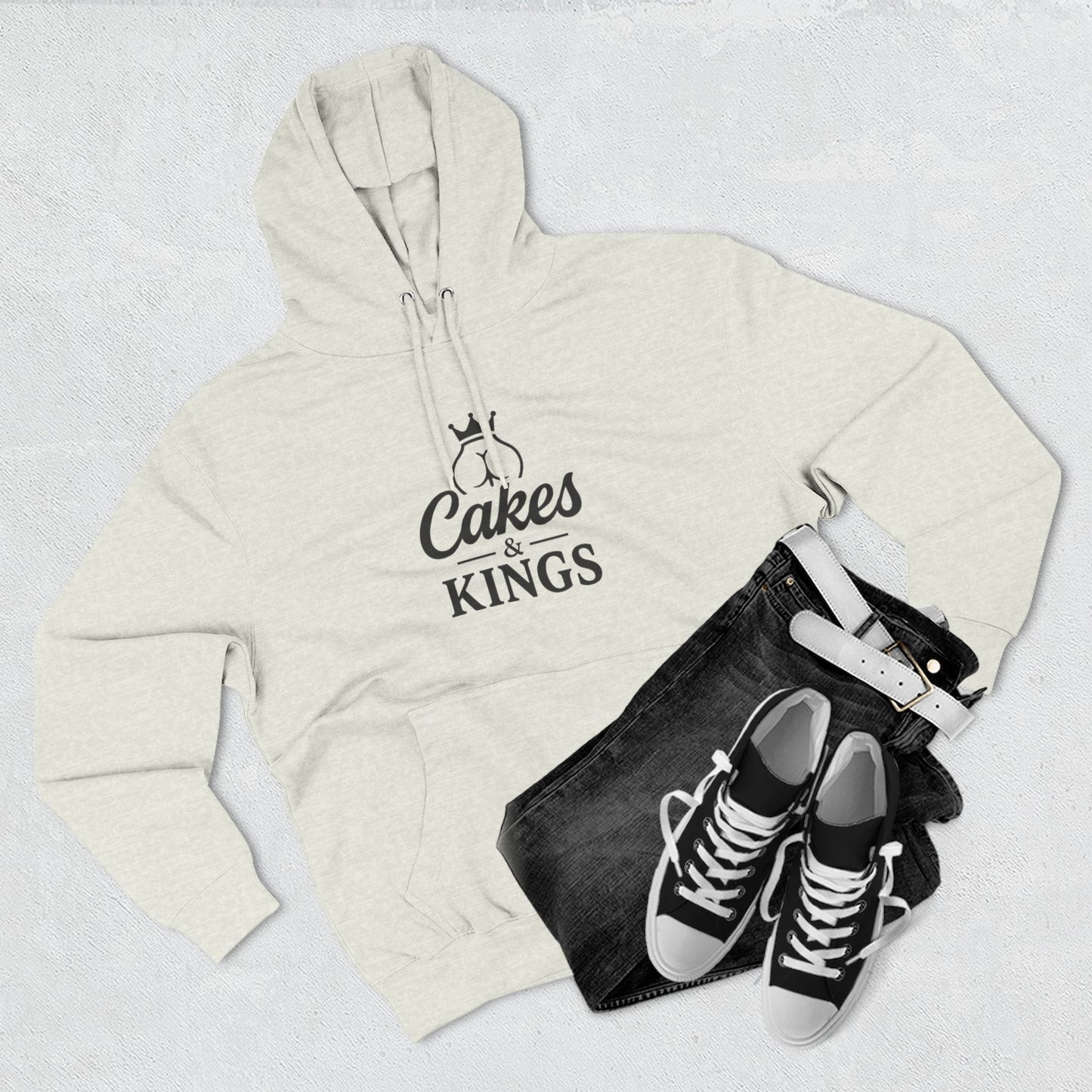 Cakes & Kings Fleece Hoodie, Funny Hoodie, King of the Cakes Apparel, Humor Gift, Baking Enthusiast Clothing