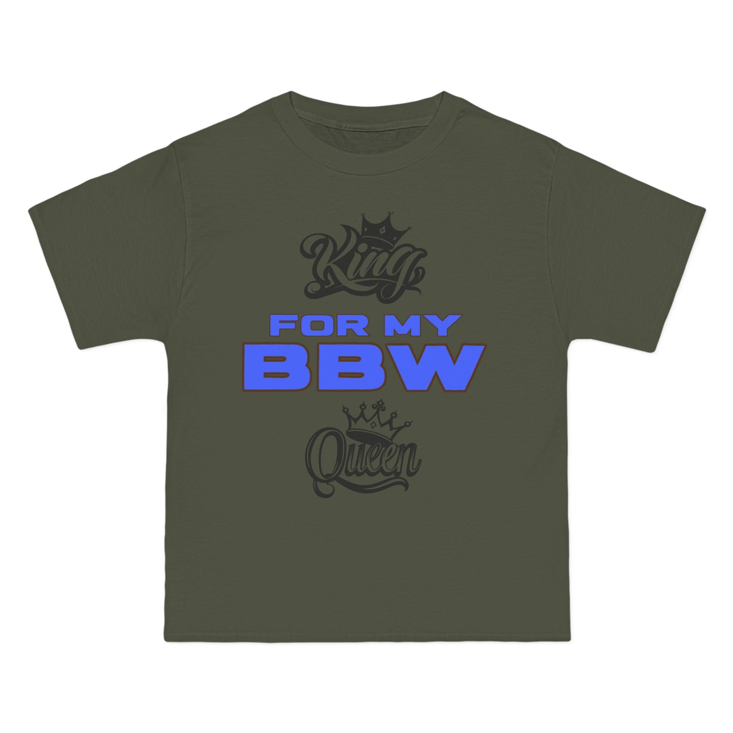 King for My BBW Short-Sleeve T-Shirt, Perfect Gift for Him, Plus-Size Lover Tee, Anniversary Present, Couple's Matching Outfits