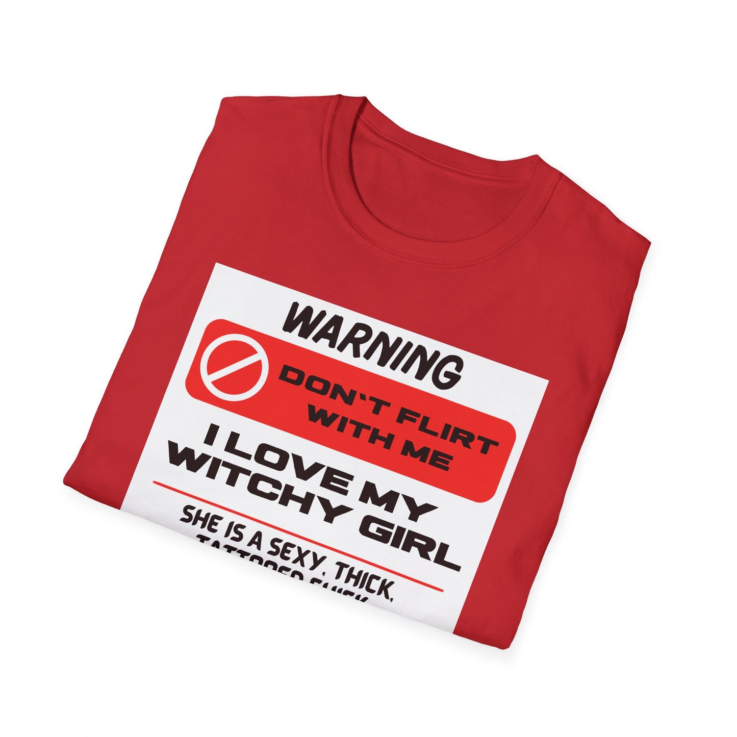 Warning Witchy Girl T-Shirt | Unisex Softstyle Tee, Funny Graphic T-Shirt, Halloween Apparel, Gift for Him, Unique Statement Shirt