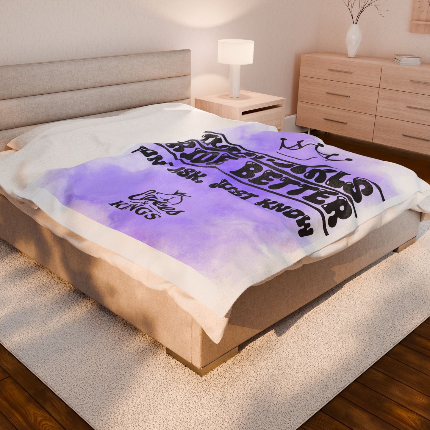 Thick Girls Ride Better Velveteen Blanket, Cozy Home Decor, Gift for Her, Inspirational Blanket, Fun Bedroom Accessory