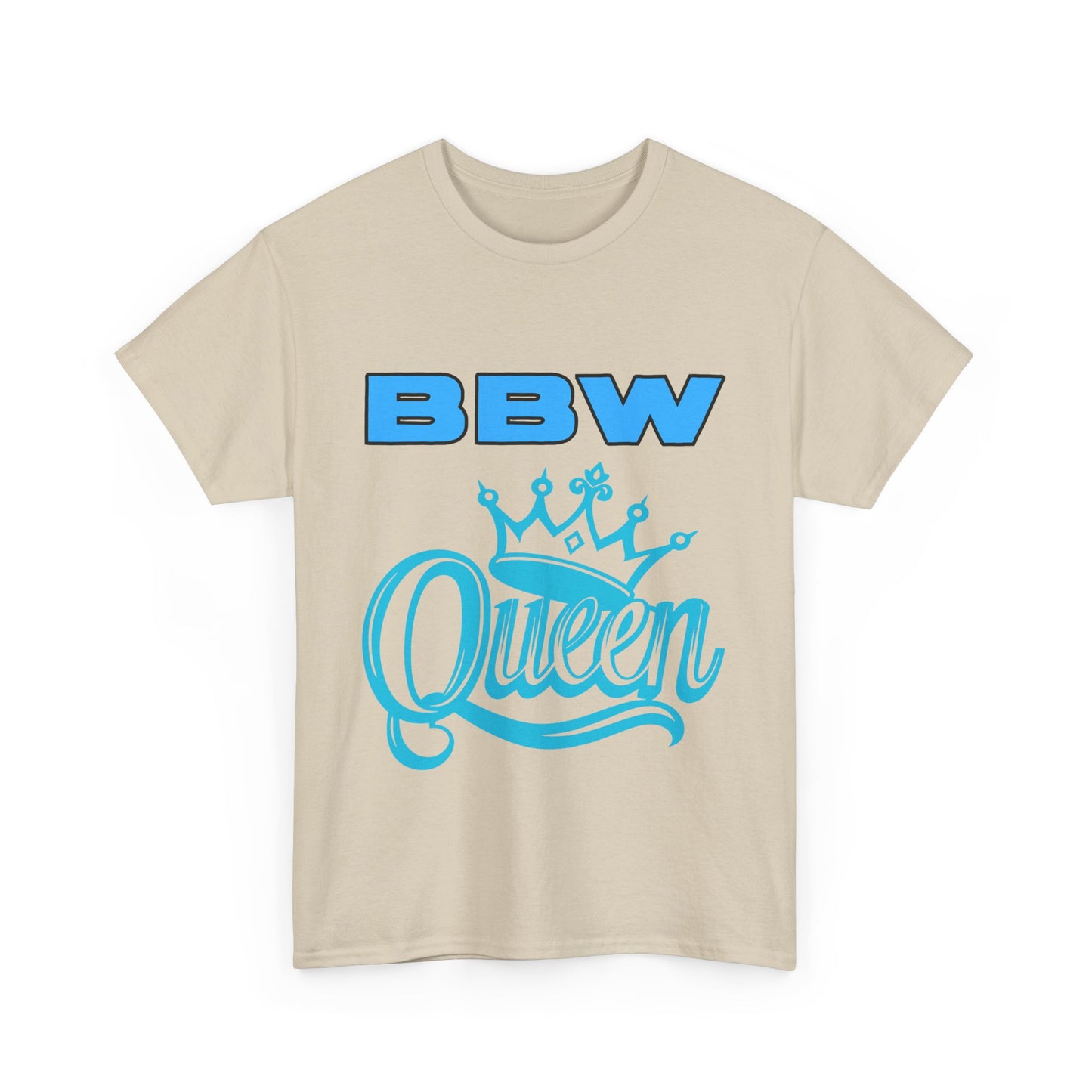 BBW Queen Unisex Heavy Cotton Tee, Plus Size Fashion, Birthday Gift, Self-Love Shirt, Body Positive Apparel, Everyday Wear