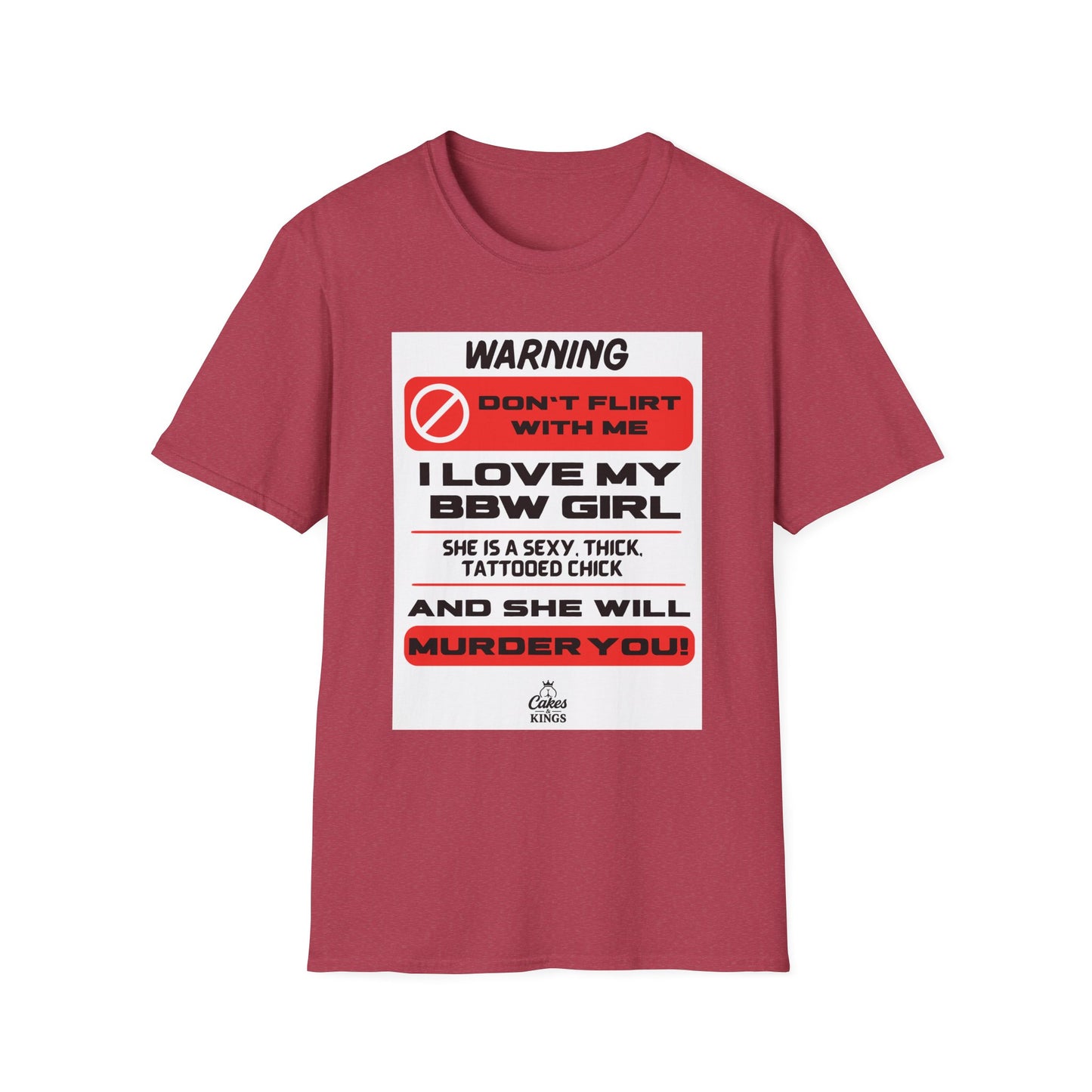Softstyle T-Shirt with Bold Statement, Funny Graphic Tee, Gift for him, BBW Lover, Unisex Clothing