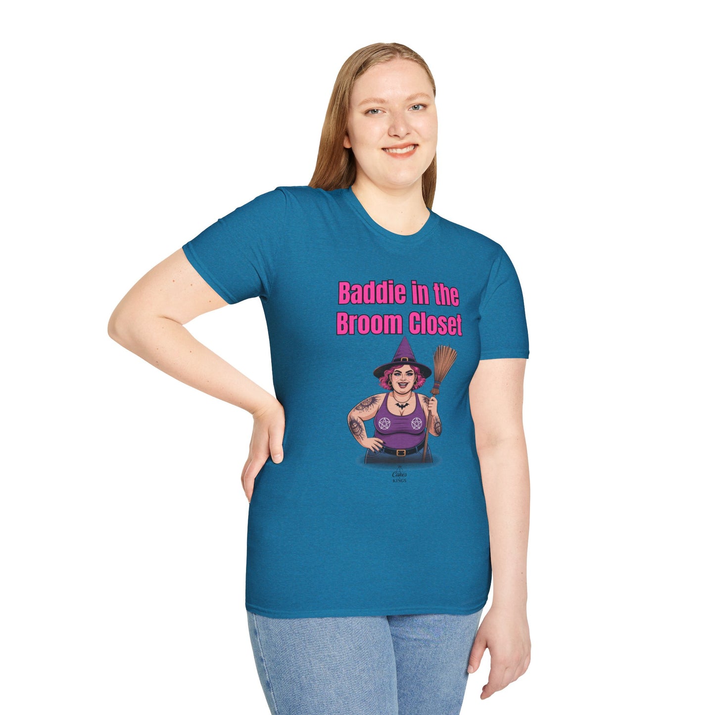 Baddie in the Broom Closet T-Shirt, Funny Graphic Tee, LGBTQ+ Pride Shirt, Witchy Costume Top, Gift for Friends