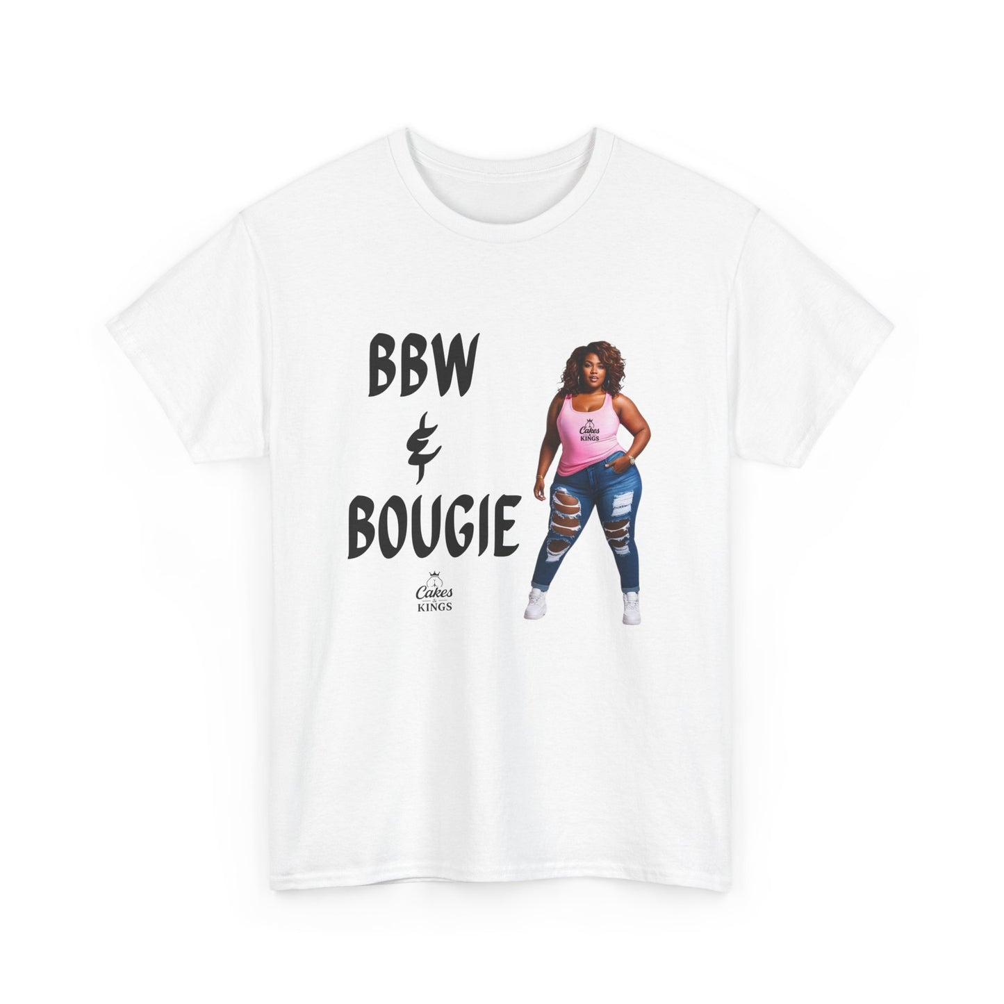 BBW & Bougie Unisex Heavy Cotton Tee for Casual Wear, Chic Confidence Tee, Birthday Gift, Fashion Statement, Self-Love Tee, Everyday Comfort