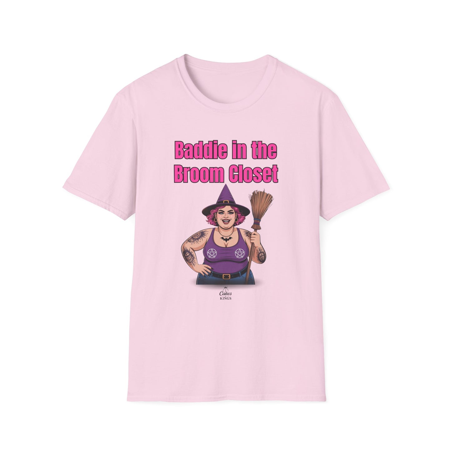 Baddie in the Broom Closet T-Shirt, Funny Graphic Tee, LGBTQ+ Pride Shirt, Witchy Costume Top, Gift for Friends