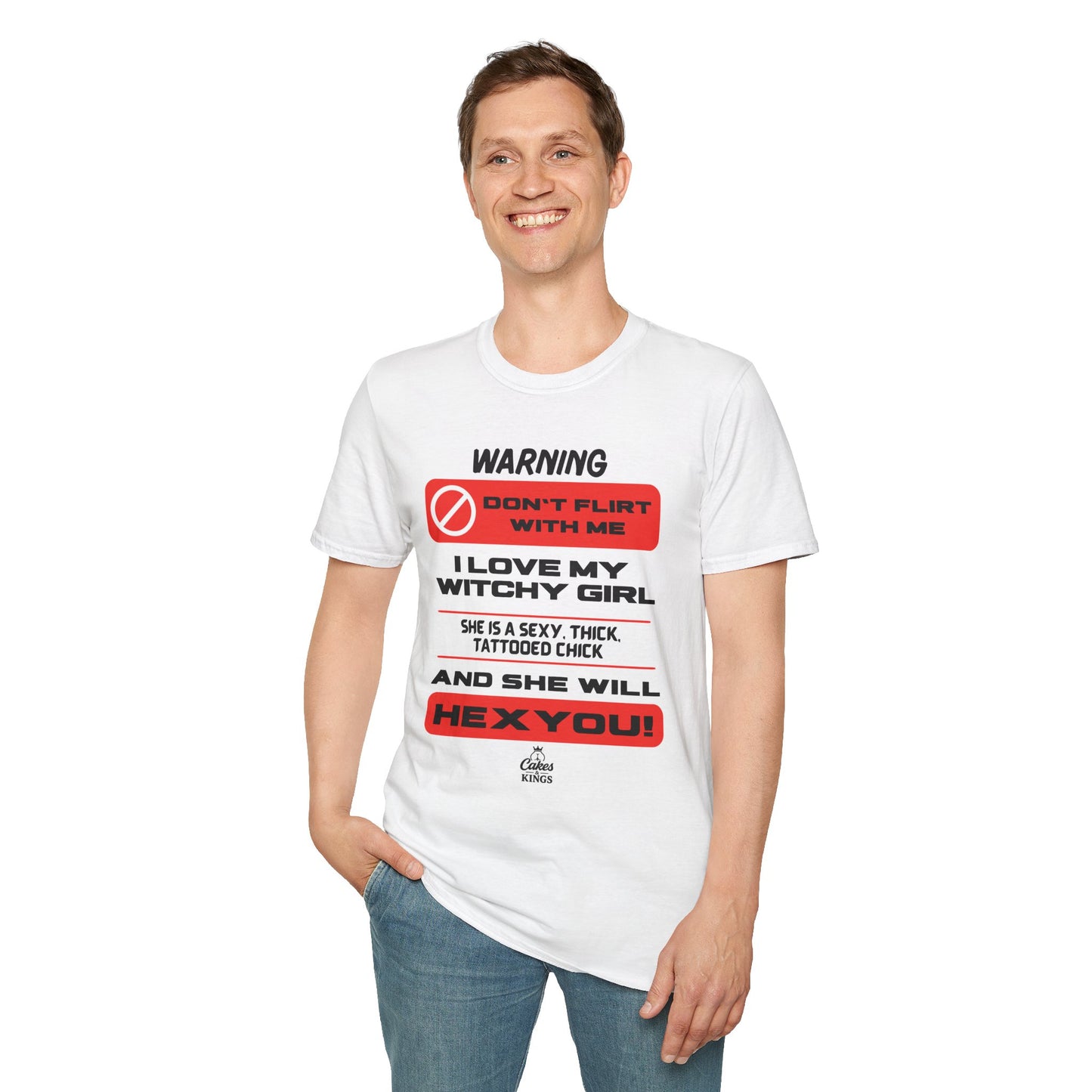 Warning Witchy Girl T-Shirt | Unisex Softstyle Tee, Funny Graphic T-Shirt, Halloween Apparel, Gift for Him, Unique Statement Shirt