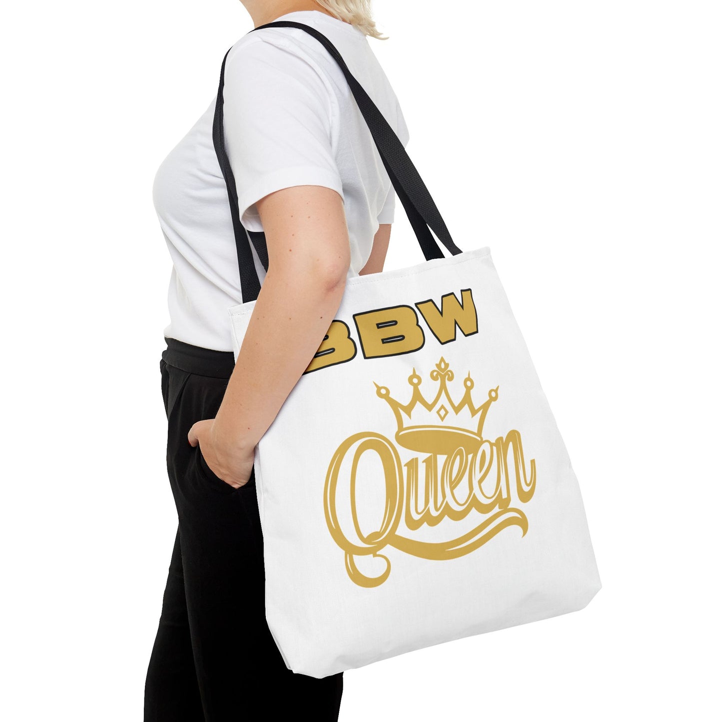 BBW Queen Tote Bag, Stylish Carryall for Plus Size Empowerment, Perfect Gift, Motivational Bag, Everyday Use, Fashion Accessory