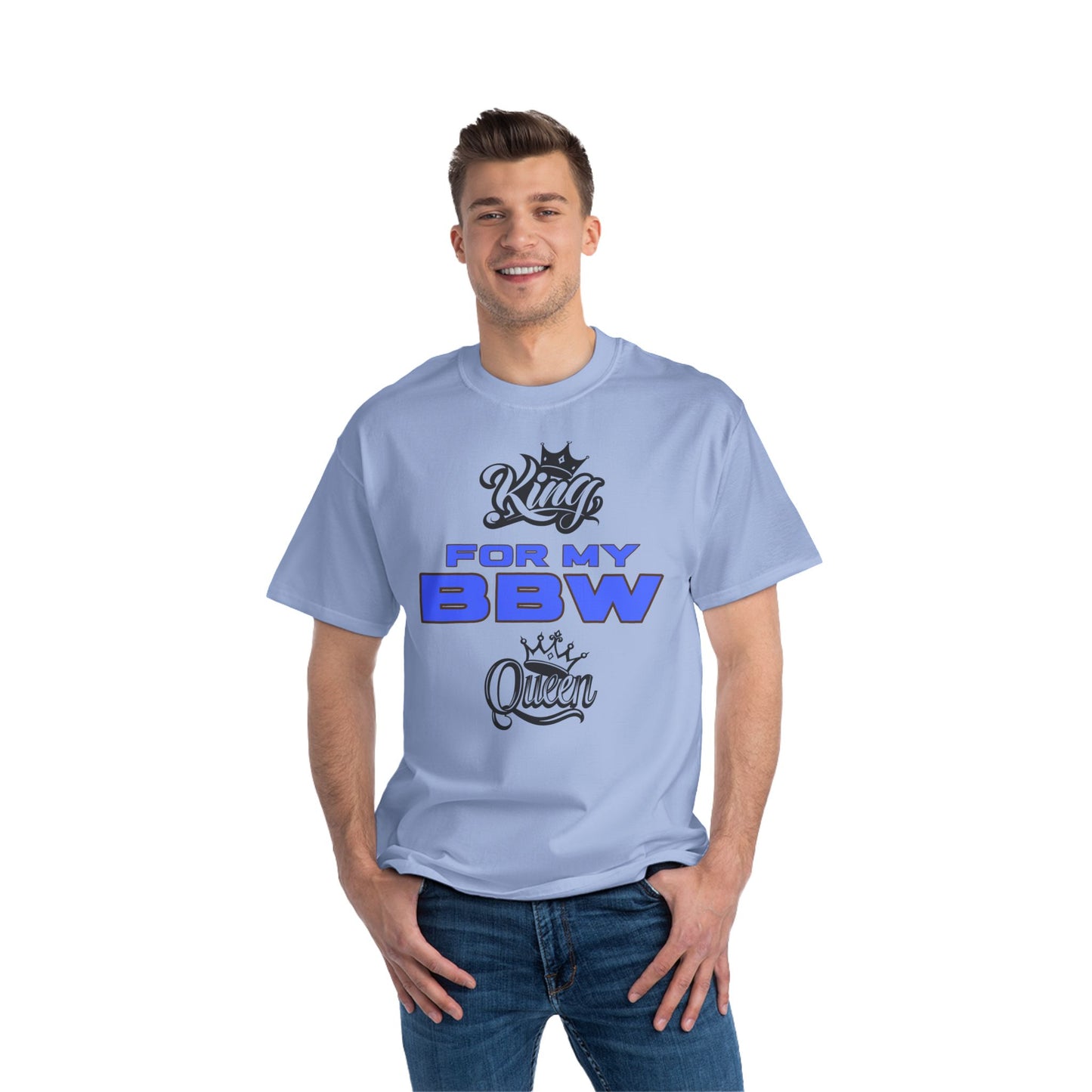 King for My BBW Short-Sleeve T-Shirt, Perfect Gift for Him, Plus-Size Lover Tee, Anniversary Present, Couple's Matching Outfits