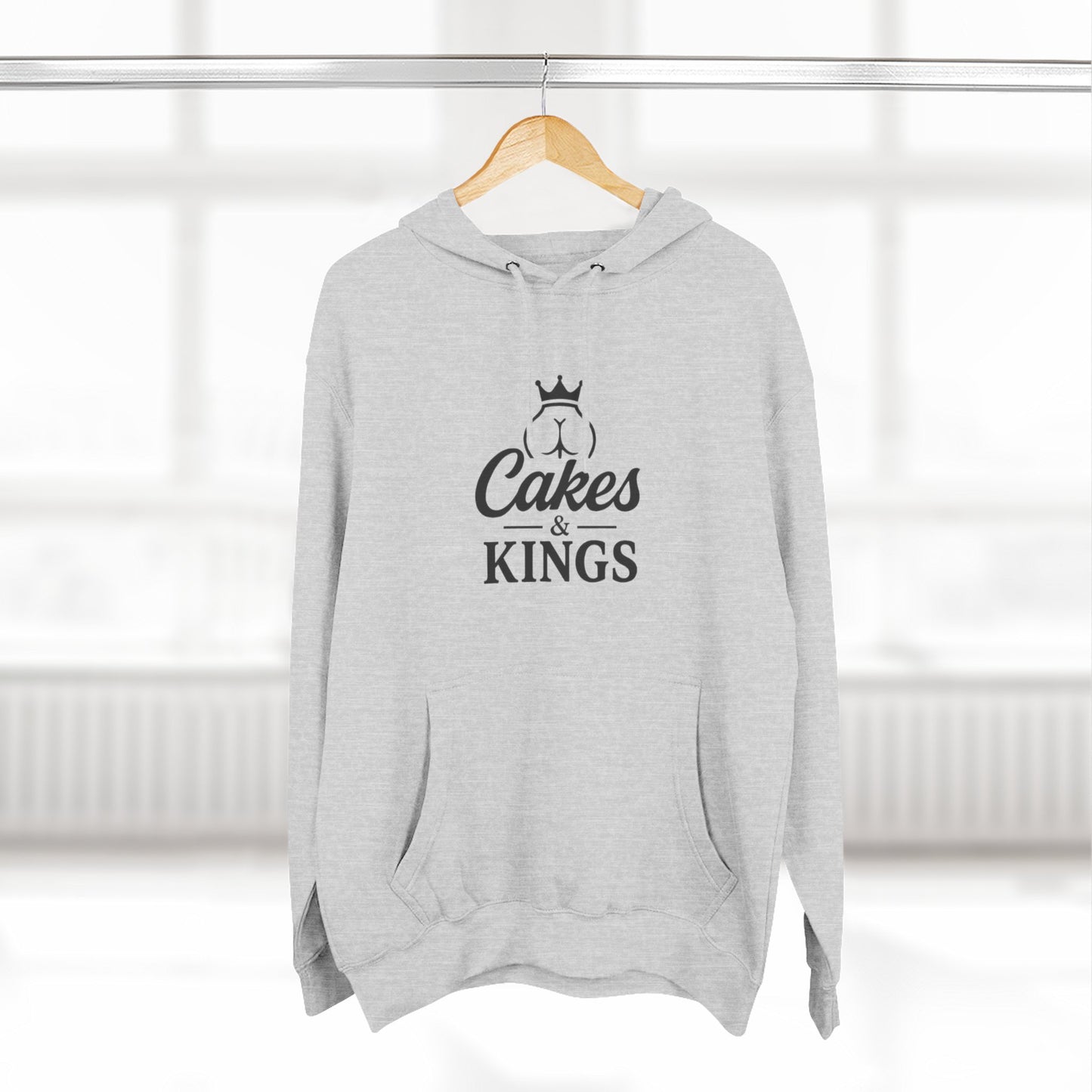 Cakes & Kings Fleece Hoodie, Funny Hoodie, King of the Cakes Apparel, Humor Gift, Baking Enthusiast Clothing