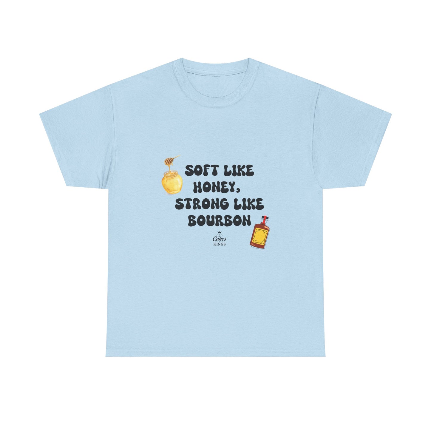 Soft Like Honey, Strong Like Bourbon Tee - Unisex Cotton T-Shirt, Casual Wear, Gift for Friends, Birthday, Unique Quote Shirt