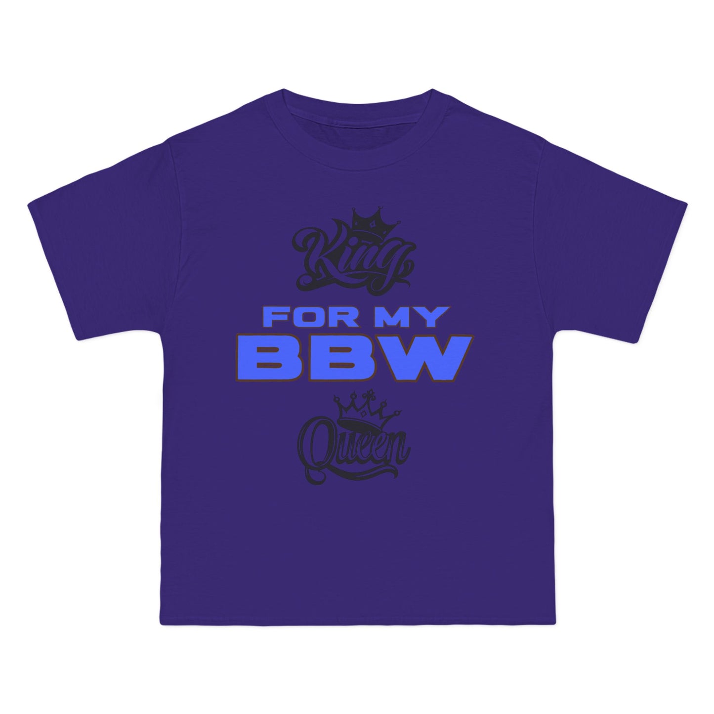 King for My BBW Short-Sleeve T-Shirt, Perfect Gift for Him, Plus-Size Lover Tee, Anniversary Present, Couple's Matching Outfits