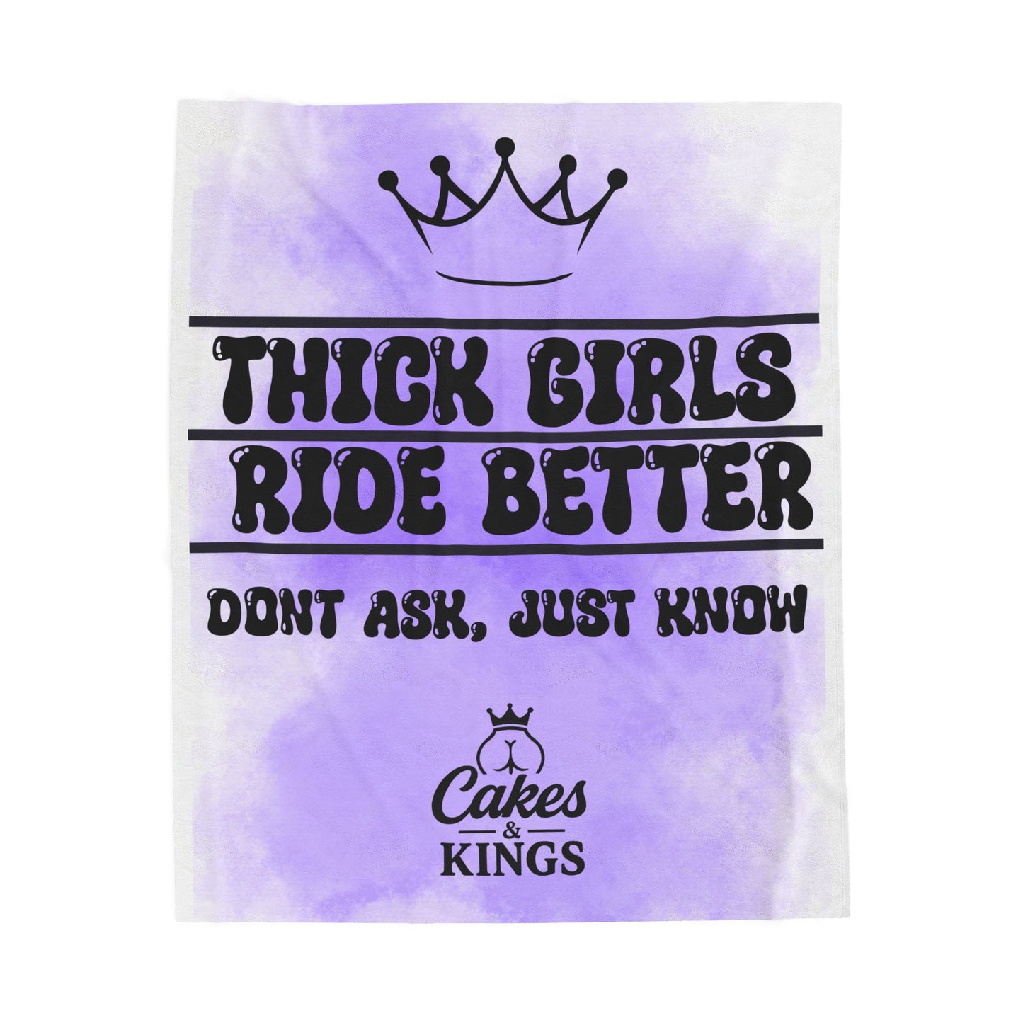 Thick Girls Ride Better Velveteen Blanket, Cozy Home Decor, Gift for Her, Inspirational Blanket, Fun Bedroom Accessory