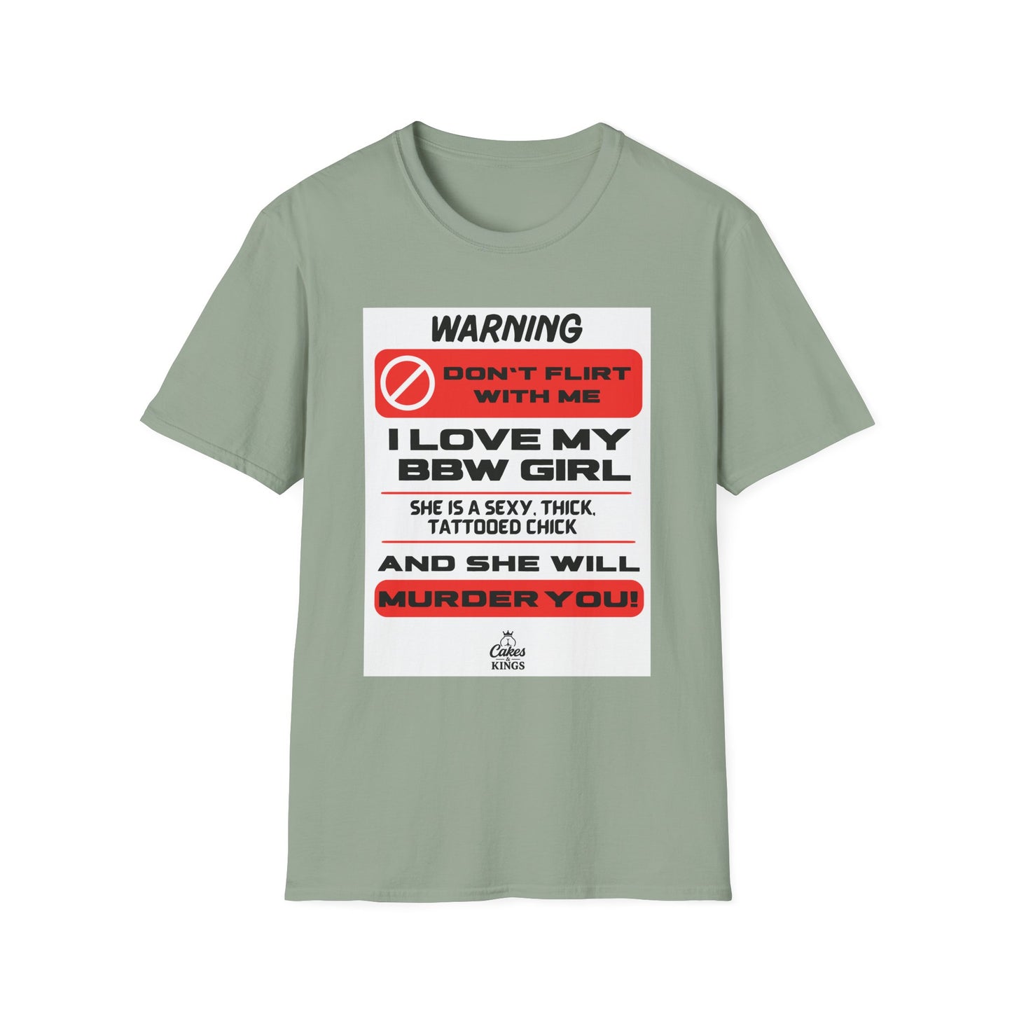 Softstyle T-Shirt with Bold Statement, Funny Graphic Tee, Gift for him, BBW Lover, Unisex Clothing