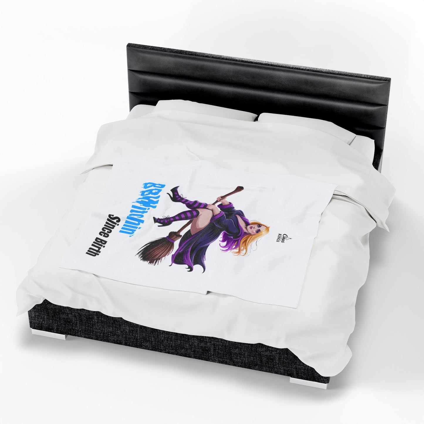 BB(W)itchin' Velveteen Plush Blanket | Cozy Halloween Decor, Witch Gifts, Soft Blanket, Fall Home Throw, Birthday Present, BBW