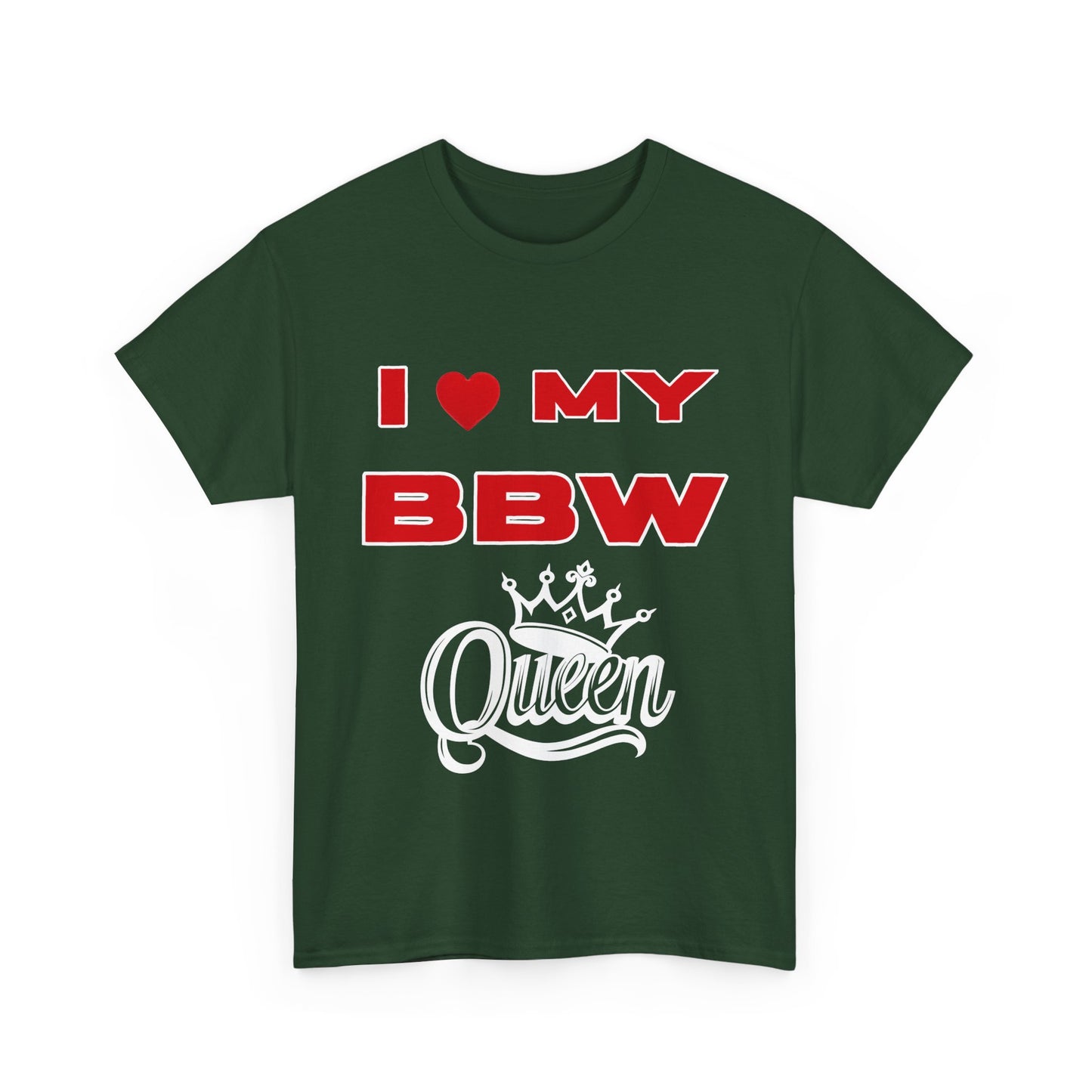 Unisex Heavy Cotton Tee - I My BBW Queen, Plus-Size Pride Shirt, Gift for Her, Casual Wear, Comfortable Tees, Body Positivity Apparel