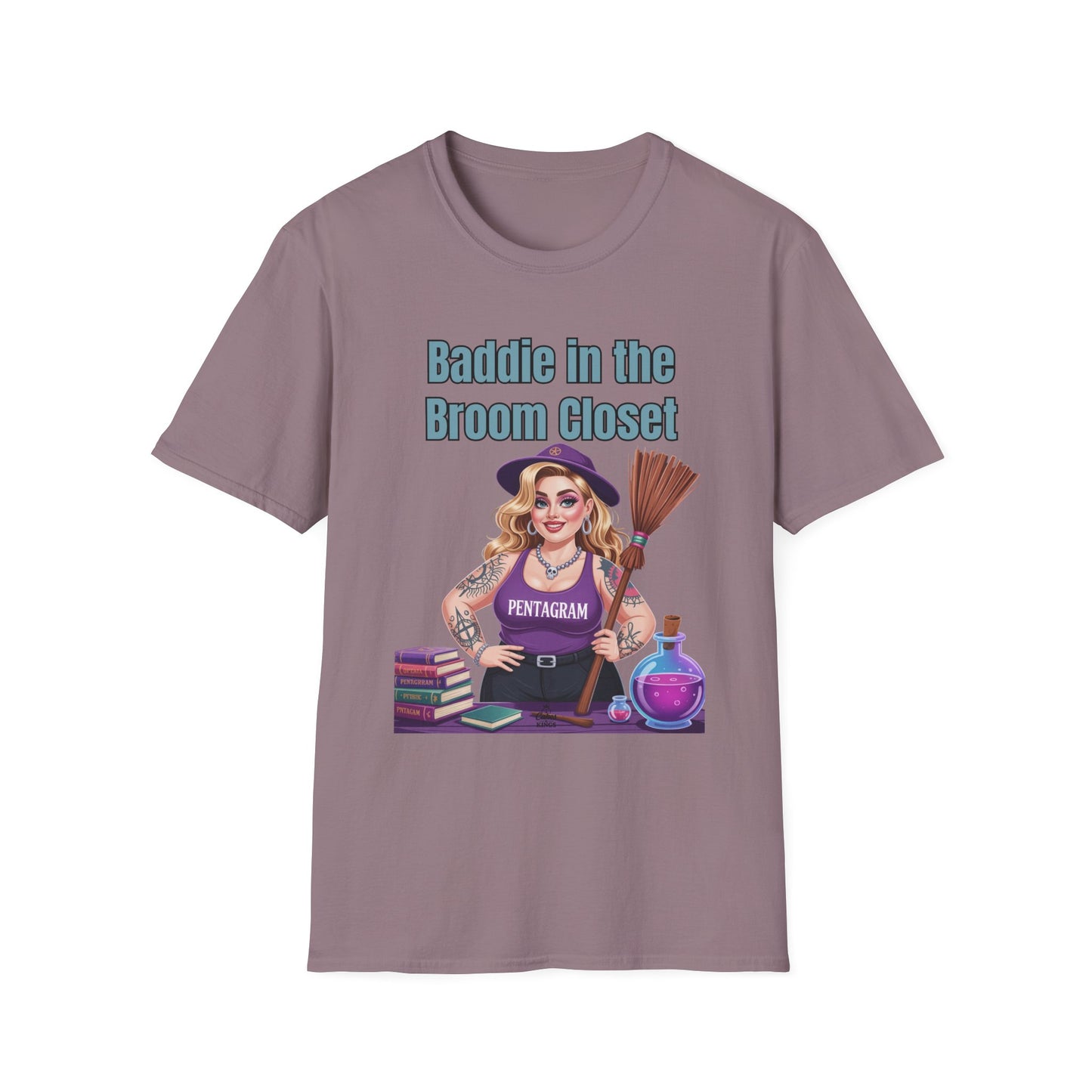 Baddie in the Broom Closet T-Shirt, Funny Witch Tee, Halloween Apparel, Gift for Witches, Unisex Graphic Tee