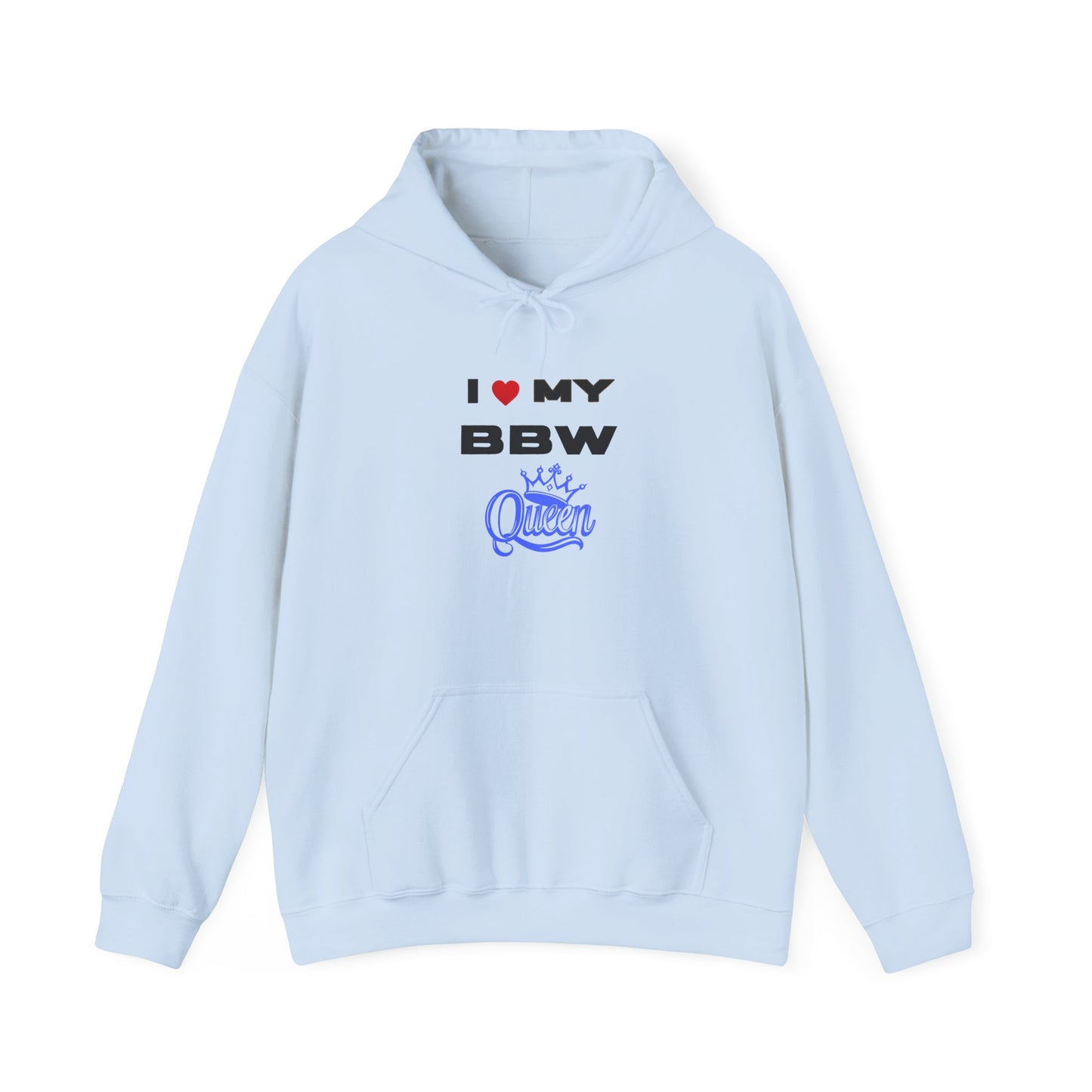 I Love My BBW Queen Hoodie, Cozy Sweatshirt for Plus-Size Pride, Gift for Her, Casual Wear, Women’s Fashion