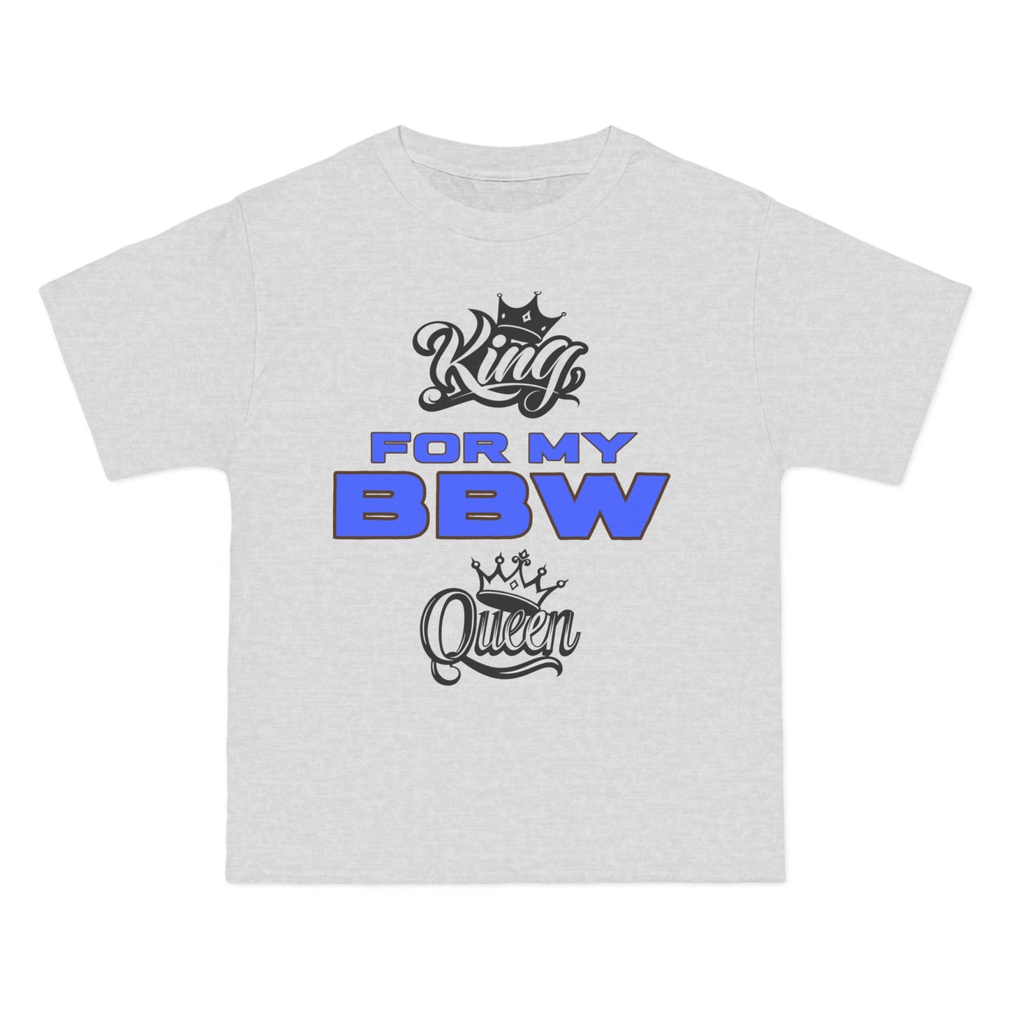 King for My BBW Short-Sleeve T-Shirt, Perfect Gift for Him, Plus-Size Lover Tee, Anniversary Present, Couple's Matching Outfits