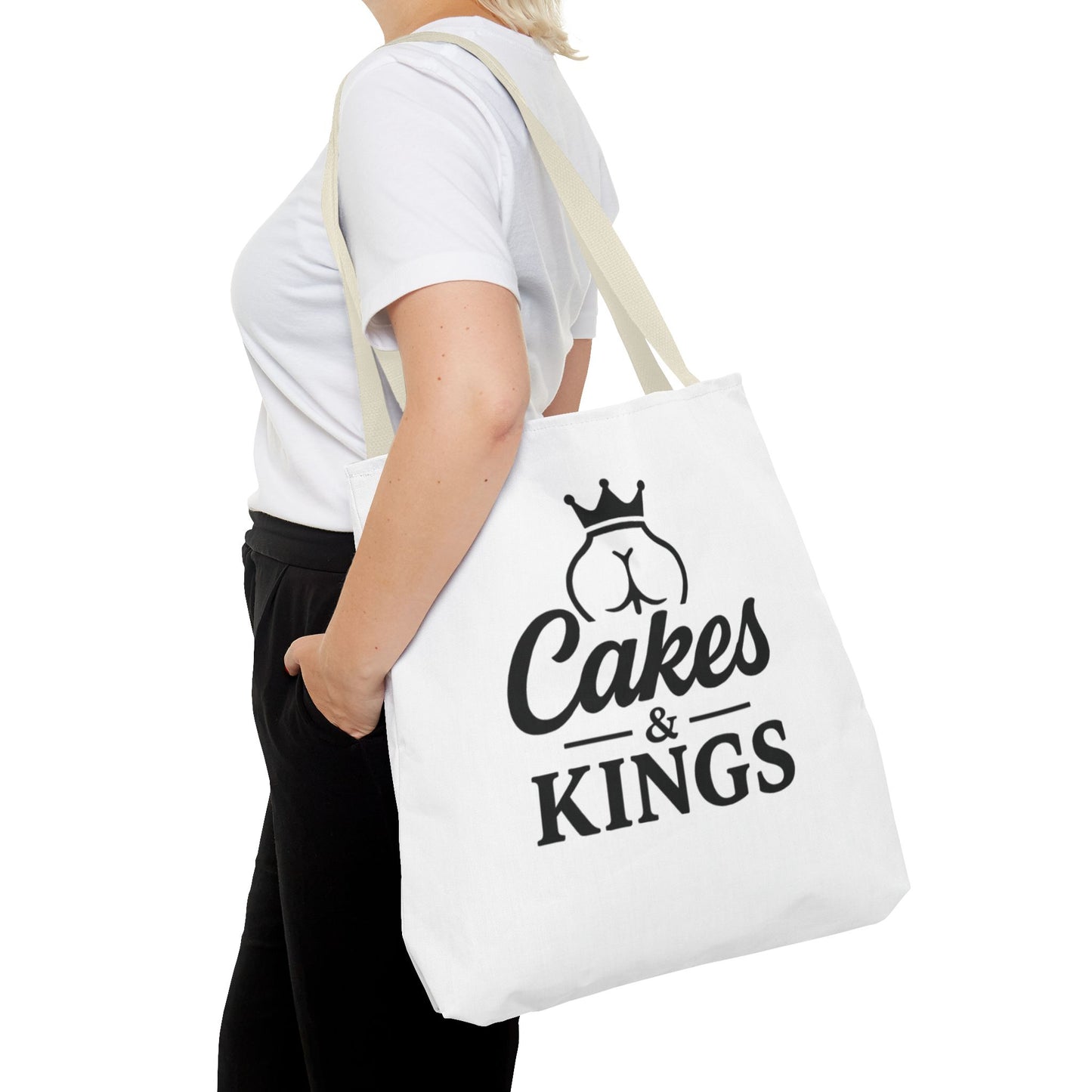 Cakes & Kings Tote Bag, Stylish Reusable Bag, Gift for Bakers, Travel Tote, Eco-Friendly Shopping Bag, Fun Kitchen Accessory
