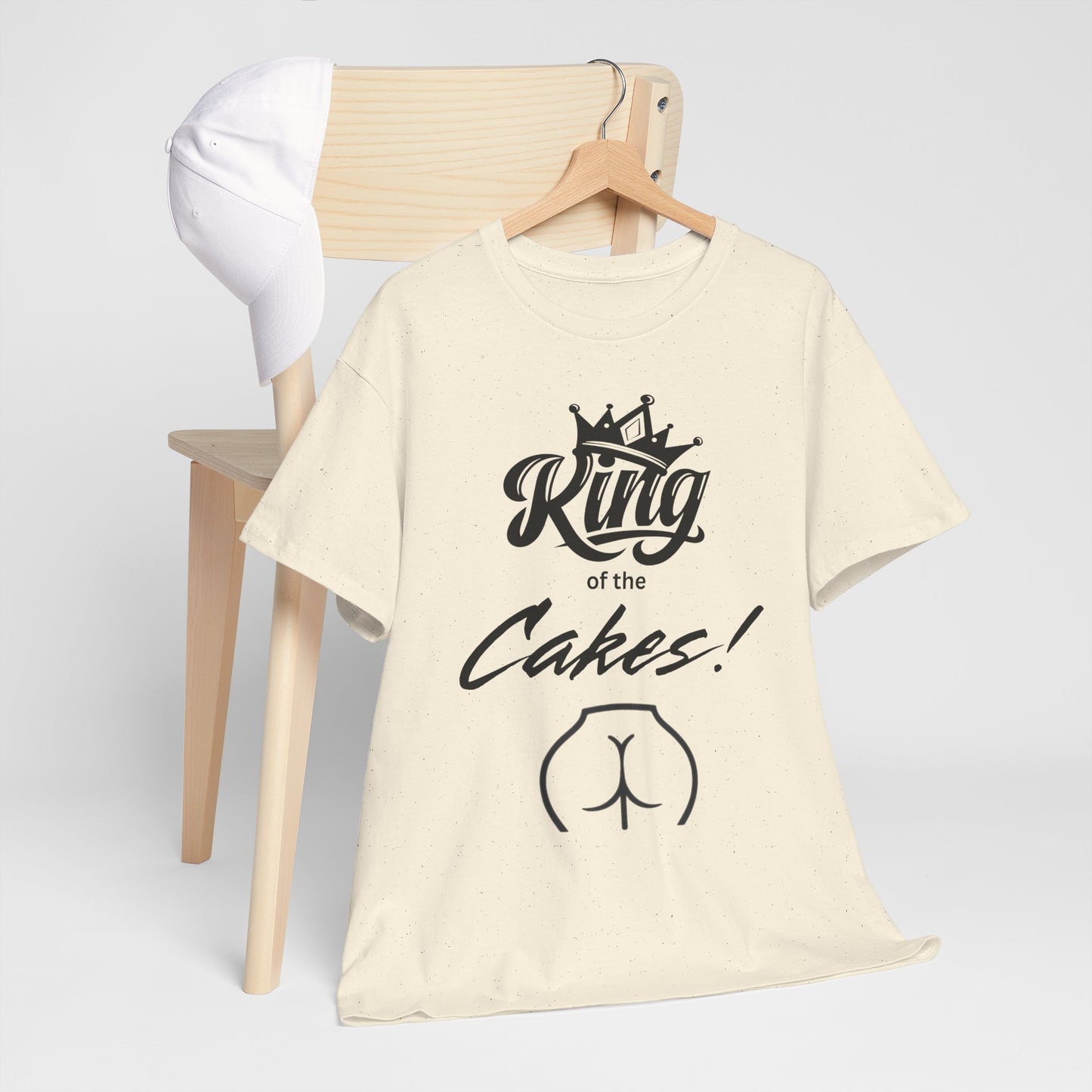 King of Cakes Funny Unisex Heavy Cotton Tee, Humor Shirt, Baking Gift, Birthday Celebration, Foodie T-Shirt, Casual Wear, Comfy Cotton Top
