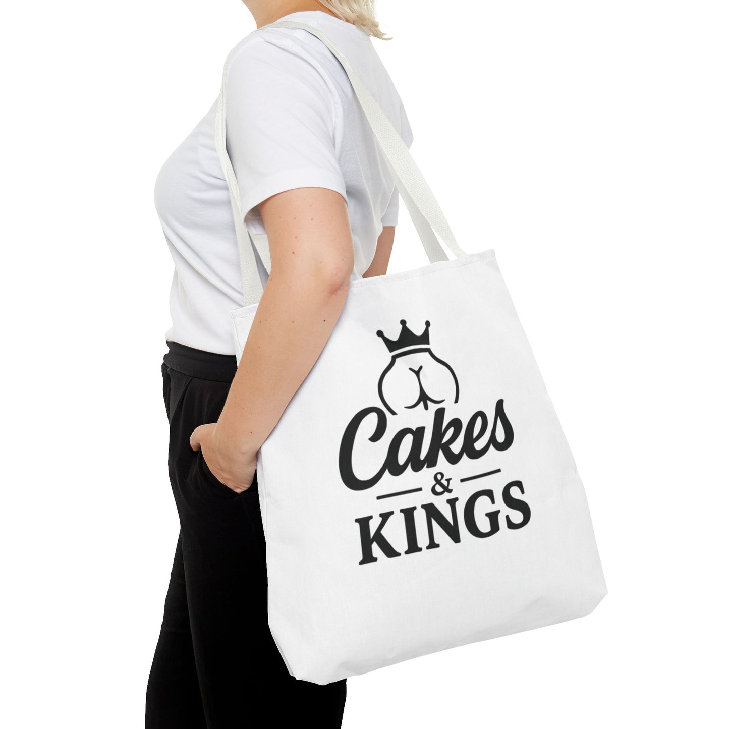 Cakes & Kings Tote Bag, Stylish Reusable Bag, Gift for Bakers, Travel Tote, Eco-Friendly Shopping Bag, Fun Kitchen Accessory