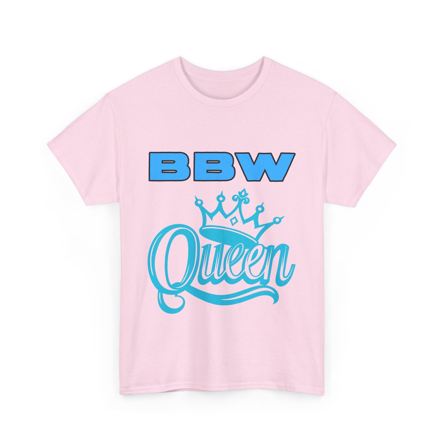 BBW Queen Unisex Heavy Cotton Tee, Plus Size Fashion, Birthday Gift, Self-Love Shirt, Body Positive Apparel, Everyday Wear