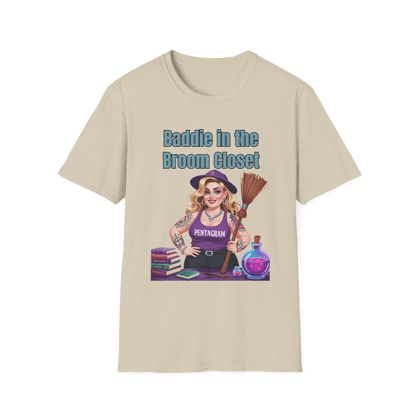 Baddie in the Broom Closet T-Shirt, Funny Witch Tee, Halloween Apparel, Gift for Witches, Unisex Graphic Tee