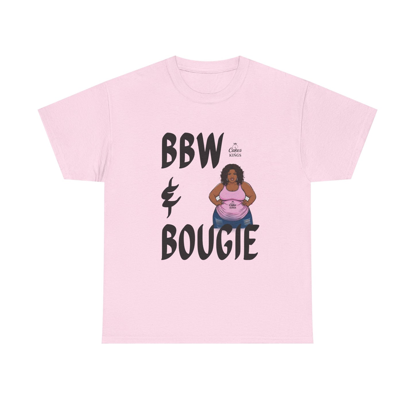 BBW & Bougie Unisex Heavy Cotton Tee, Plus Size Love Shirt, Body Positivity Tee, Gift for Her, Casual Wear, Trendy Fashion