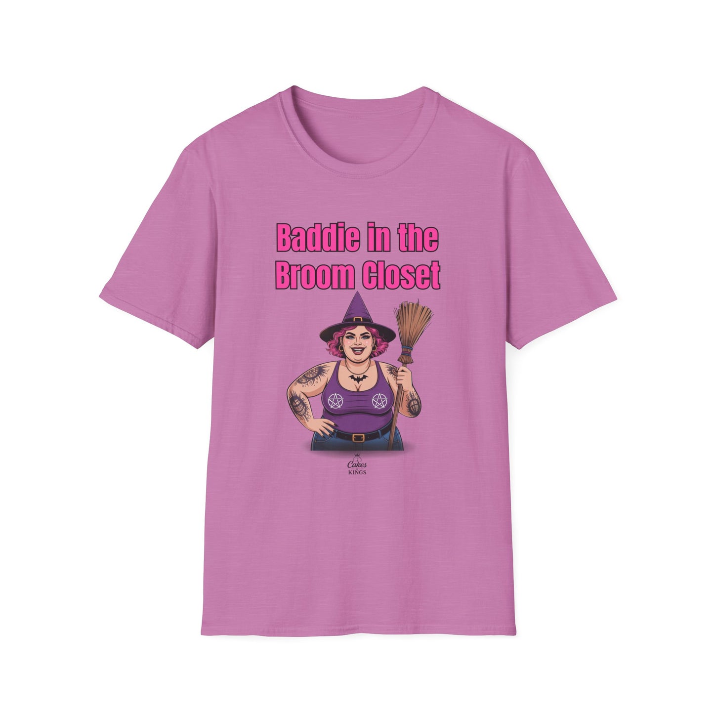 Baddie in the Broom Closet T-Shirt, Funny Graphic Tee, LGBTQ+ Pride Shirt, Witchy Costume Top, Gift for Friends