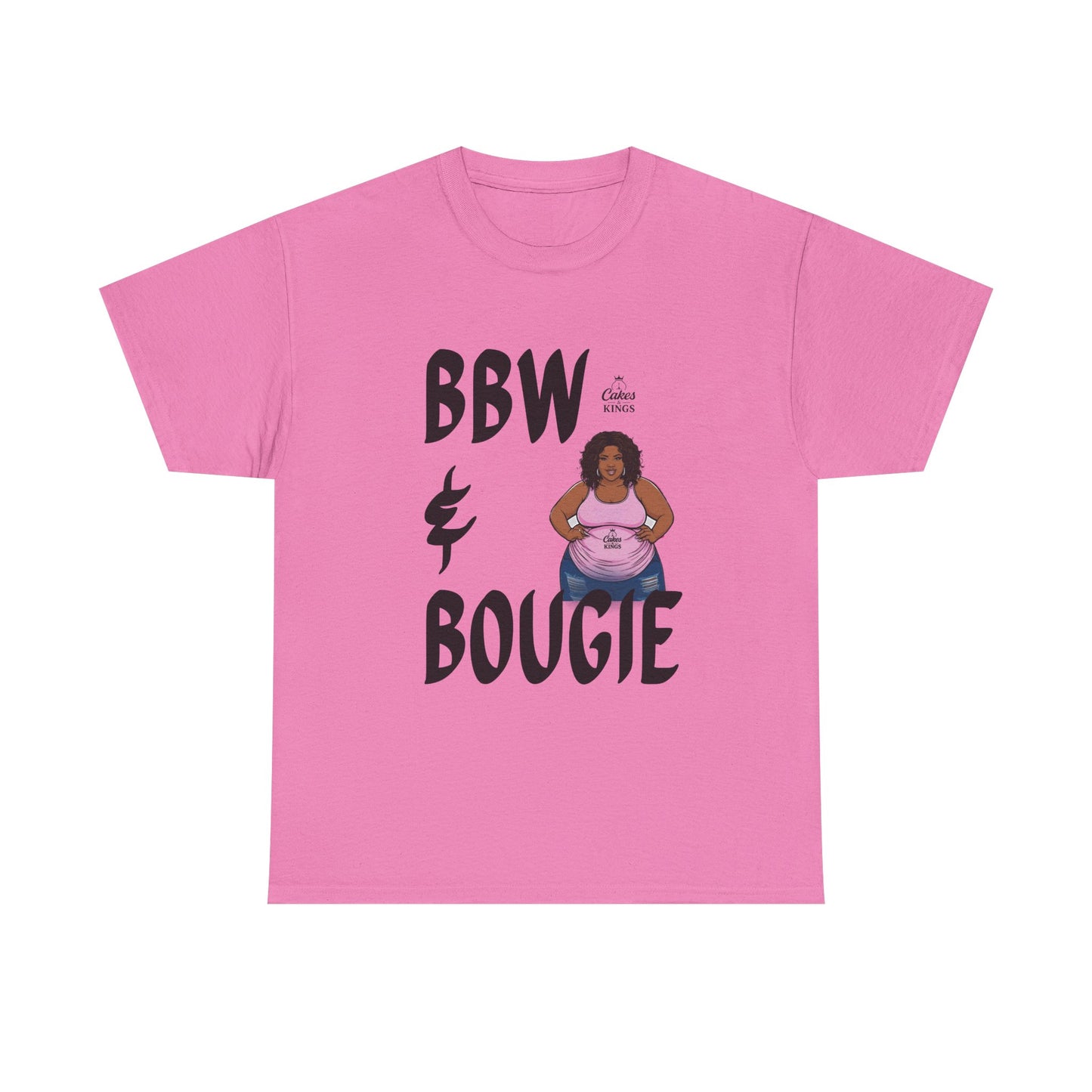 BBW & Bougie Unisex Heavy Cotton Tee, Plus Size Love Shirt, Body Positivity Tee, Gift for Her, Casual Wear, Trendy Fashion