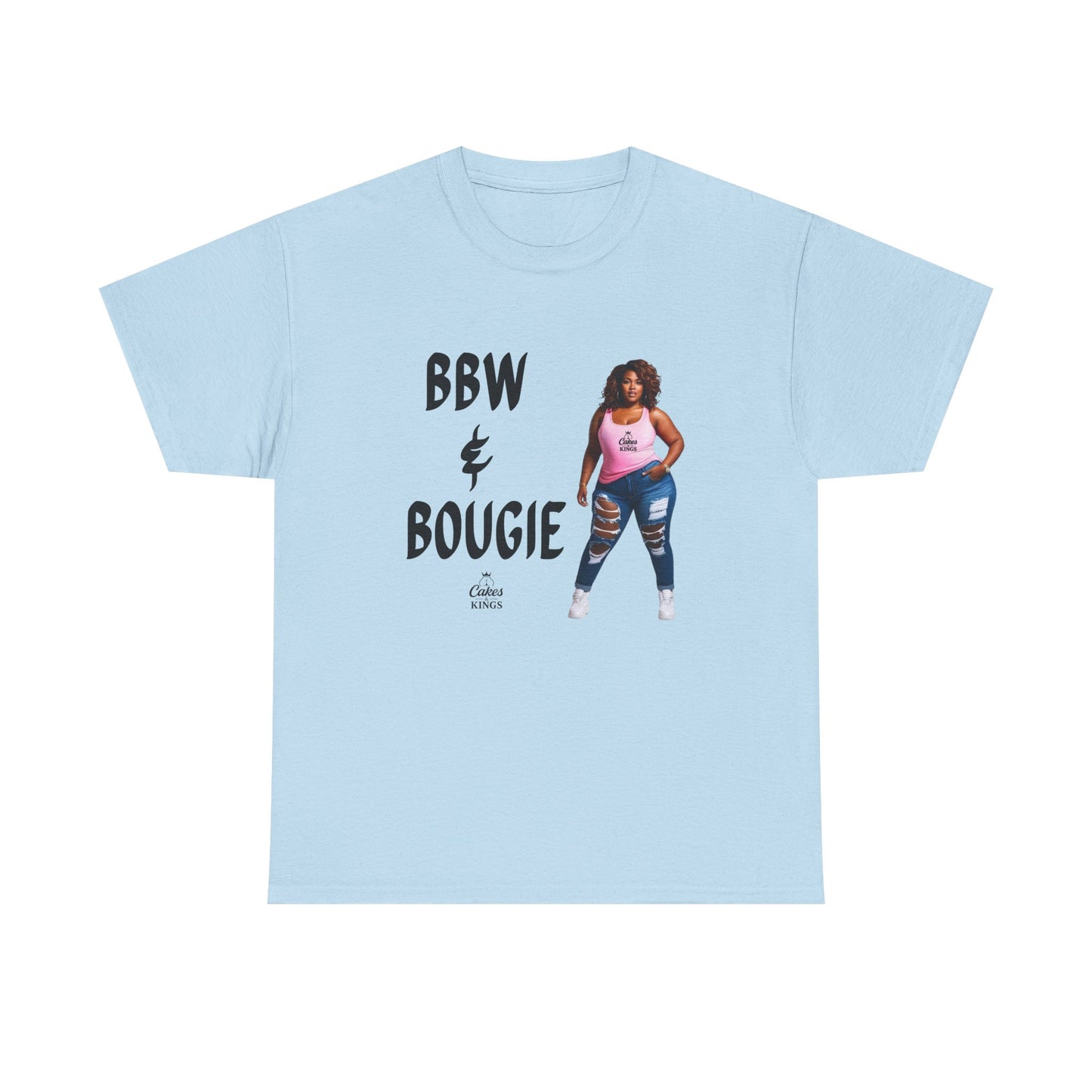 BBW & Bougie Unisex Heavy Cotton Tee for Casual Wear, Chic Confidence Tee, Birthday Gift, Fashion Statement, Self-Love Tee, Everyday Comfort