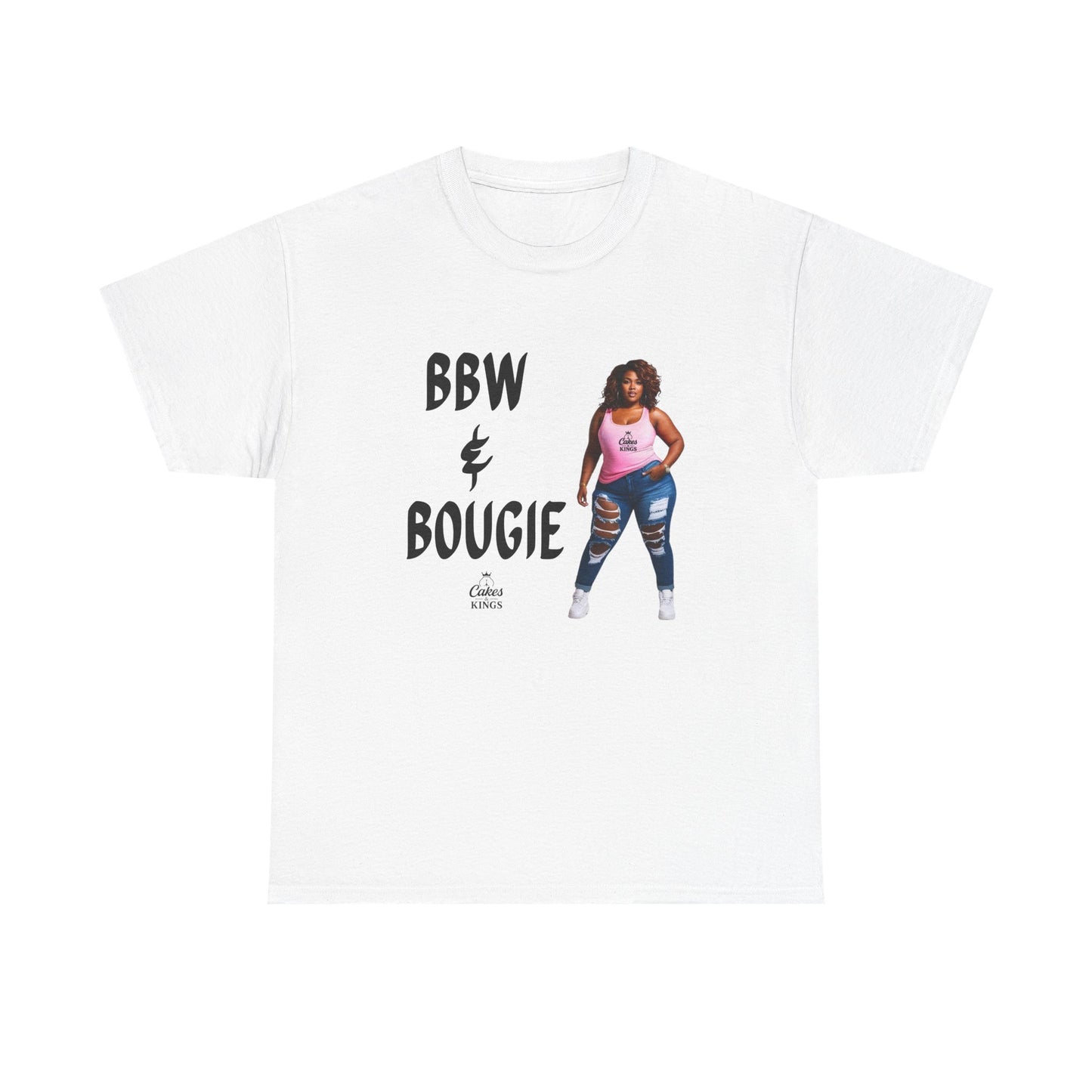 BBW & Bougie Unisex Heavy Cotton Tee for Casual Wear, Chic Confidence Tee, Birthday Gift, Fashion Statement, Self-Love Tee, Everyday Comfort