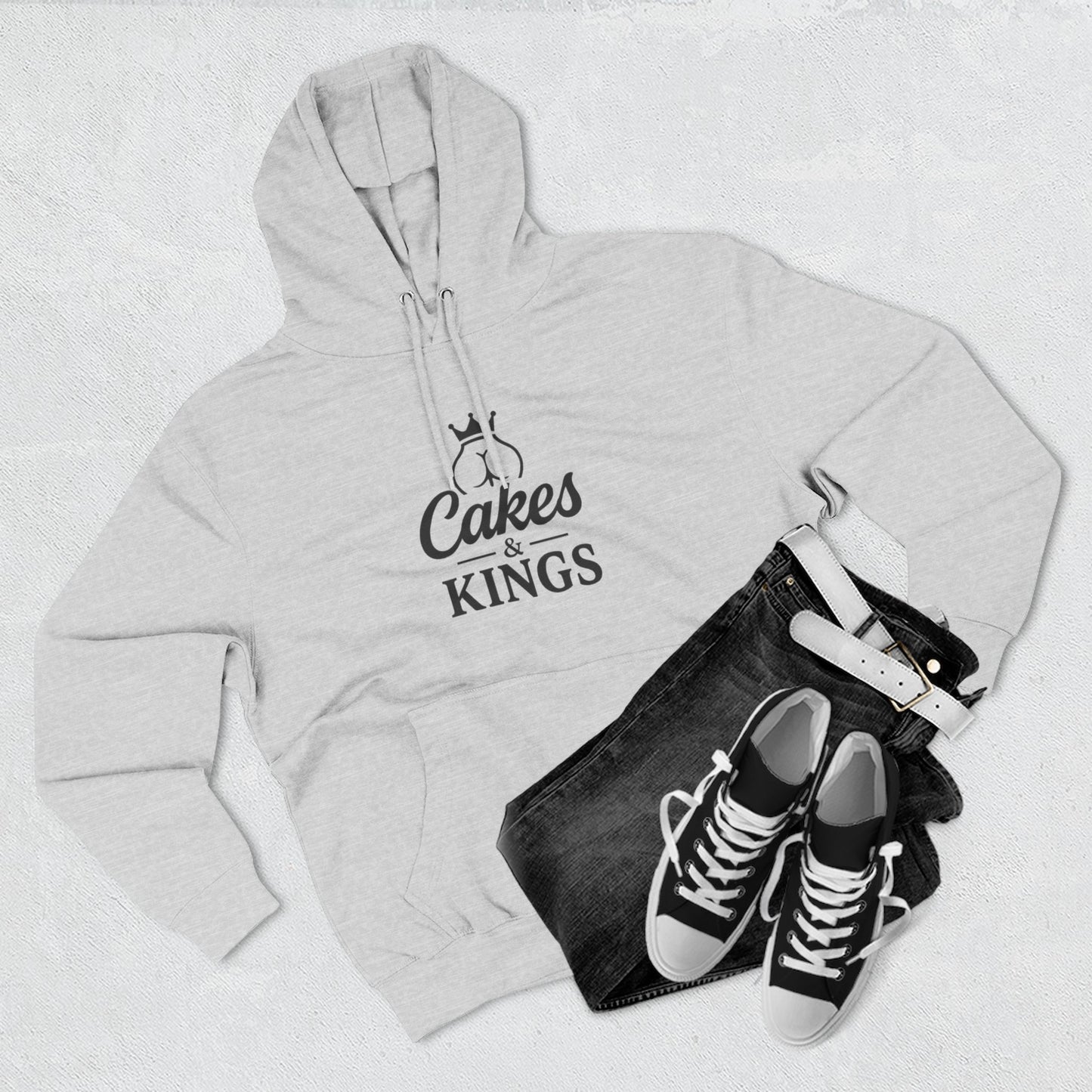 Cakes & Kings Fleece Hoodie, Funny Hoodie, King of the Cakes Apparel, Humor Gift, Baking Enthusiast Clothing